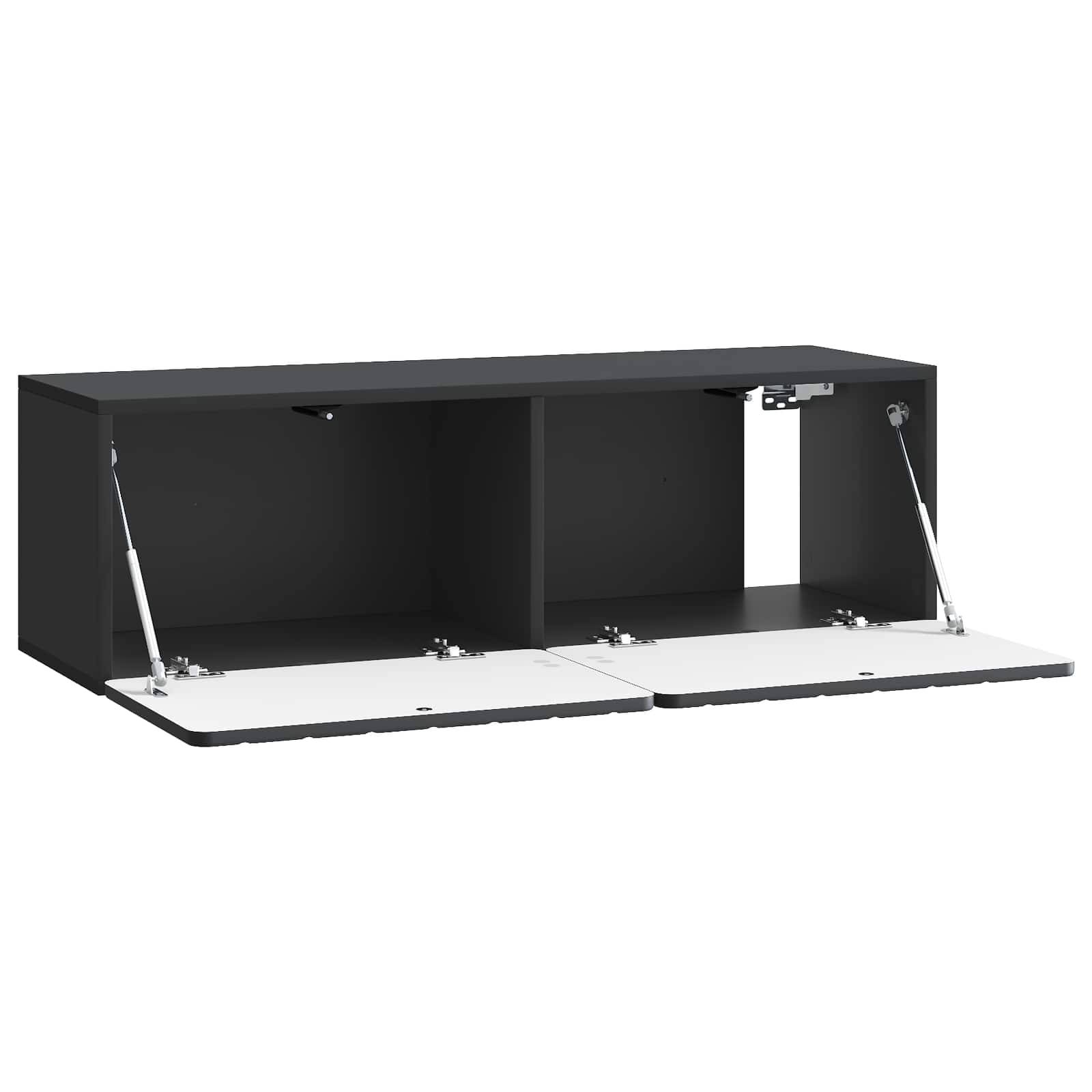 vidaXL Wandmontierter TV-Schrank Schwarz 98 x 31 x 30 cm Holzwerkstoff