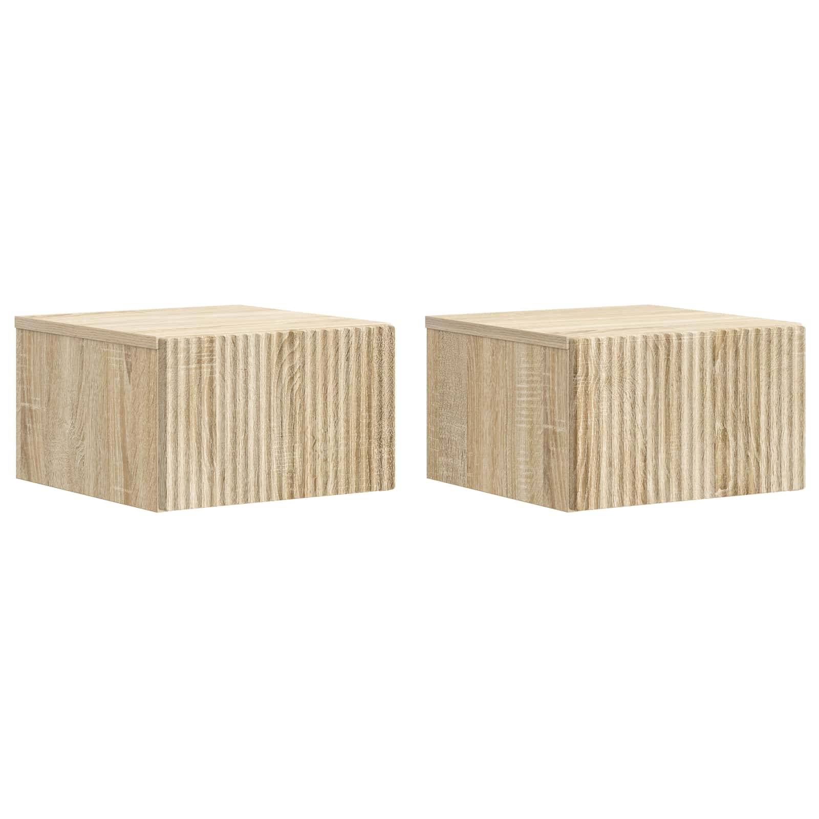 vidaXL Wandmontierter Nachttisch 2 pcs Sonoma-Eiche 33 x 34,5 x 20 cm