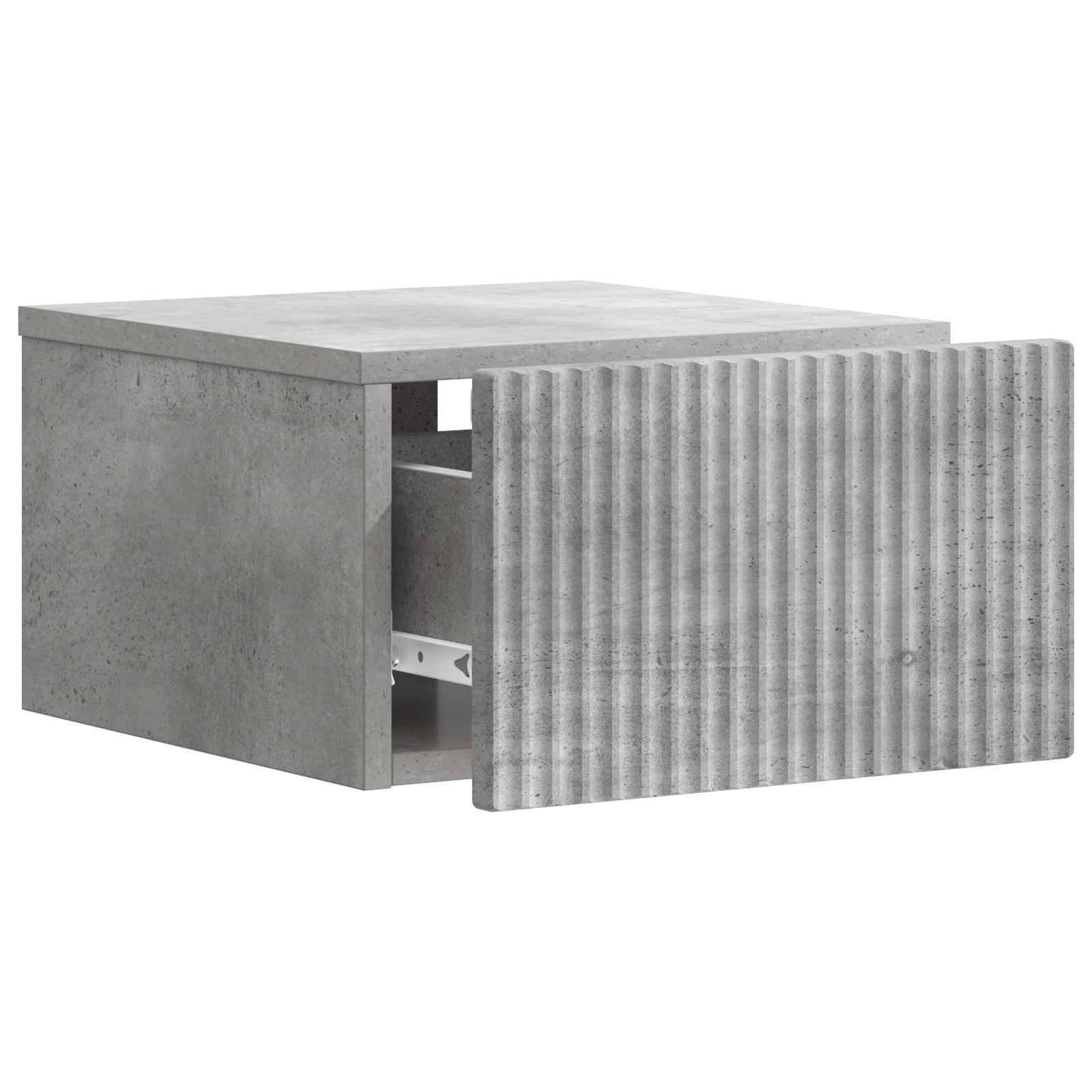 vidaXL Wandmontierter Nachttisch 2 pcs Betongrau 33 x 34,5 x 20 cm