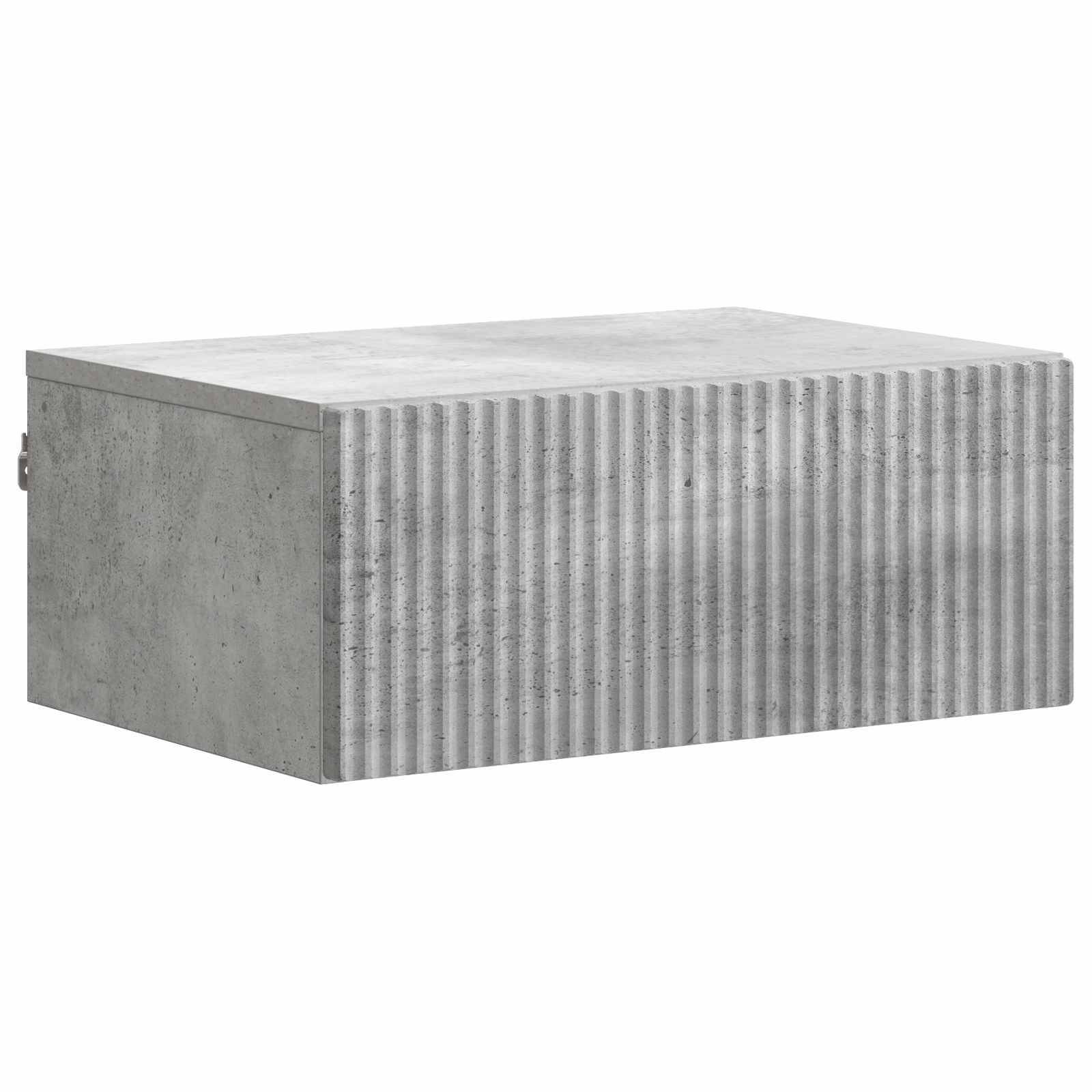 vidaXL Wandmontierter Nachttisch Betongrau 49 x 34,5 x 20 cm