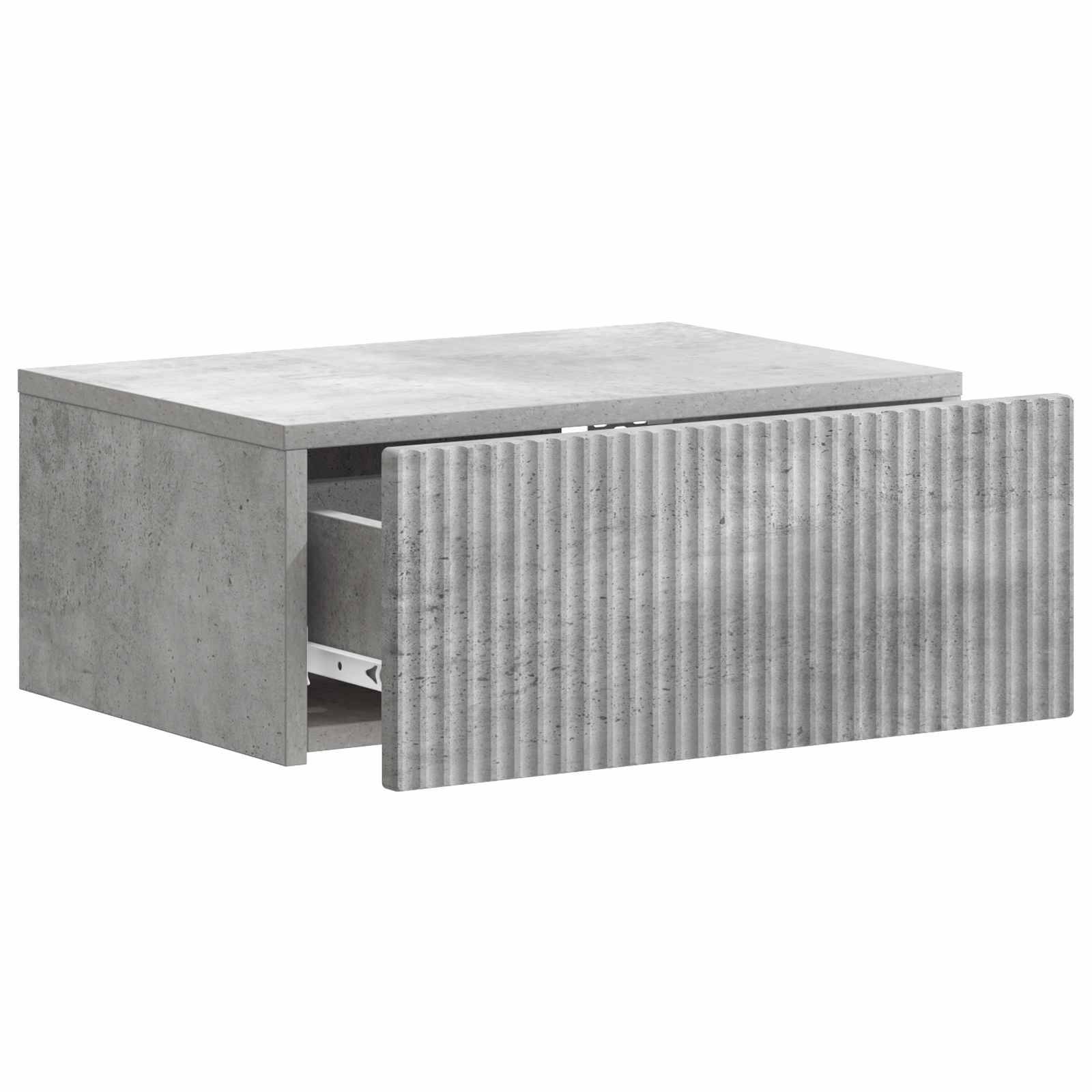 vidaXL Wandmontierter Nachttisch Betongrau 49 x 34,5 x 20 cm