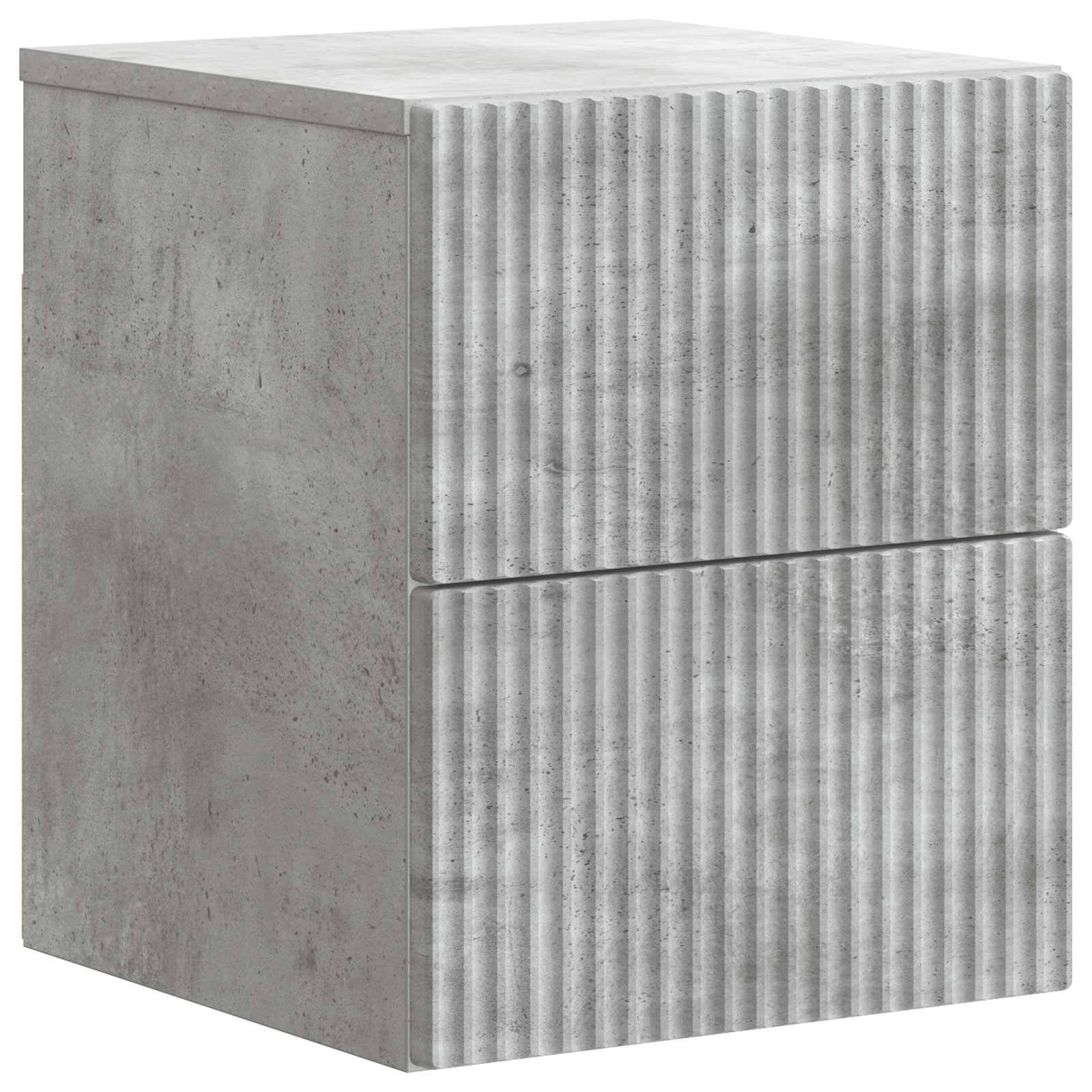 vidaXL Wandmontierter Nachttisch Betongrau 33 x 34,5 x 40 cm