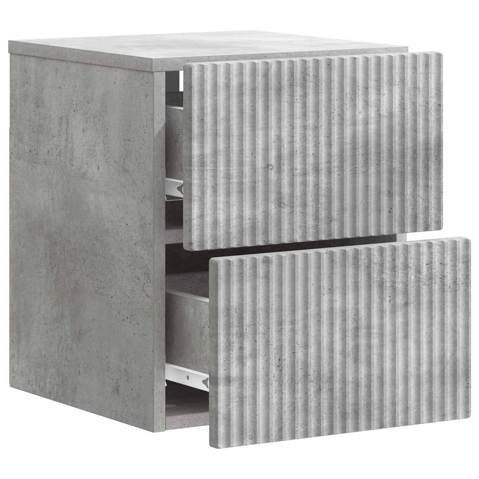 vidaXL Wandmontierter Nachttisch Betongrau 33 x 34,5 x 40 cm