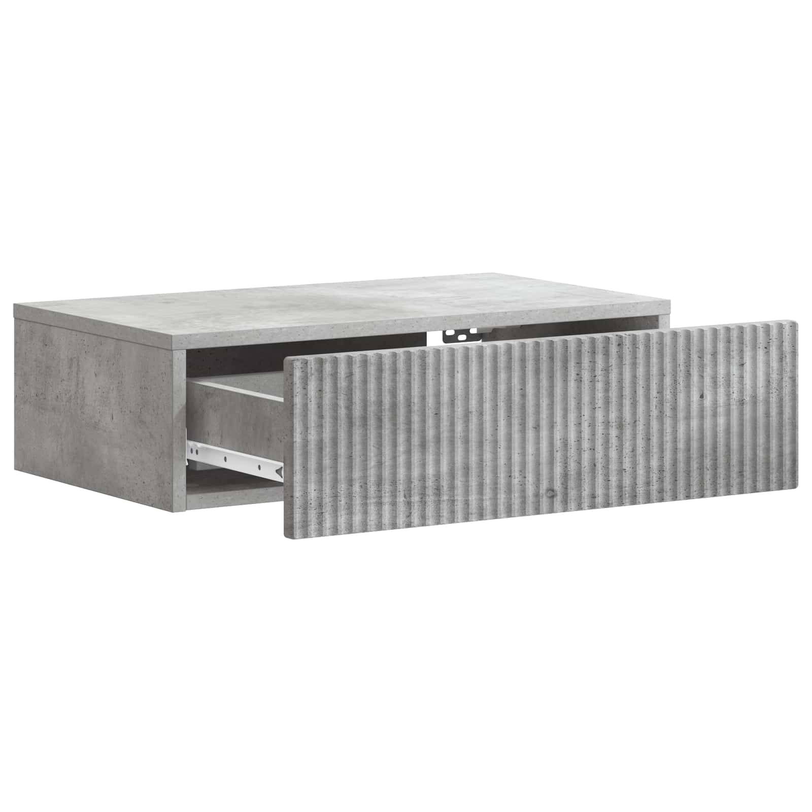 vidaXL Wandmontierter Beistelltisch Betongrau 59 x 34,5 x 17 cm