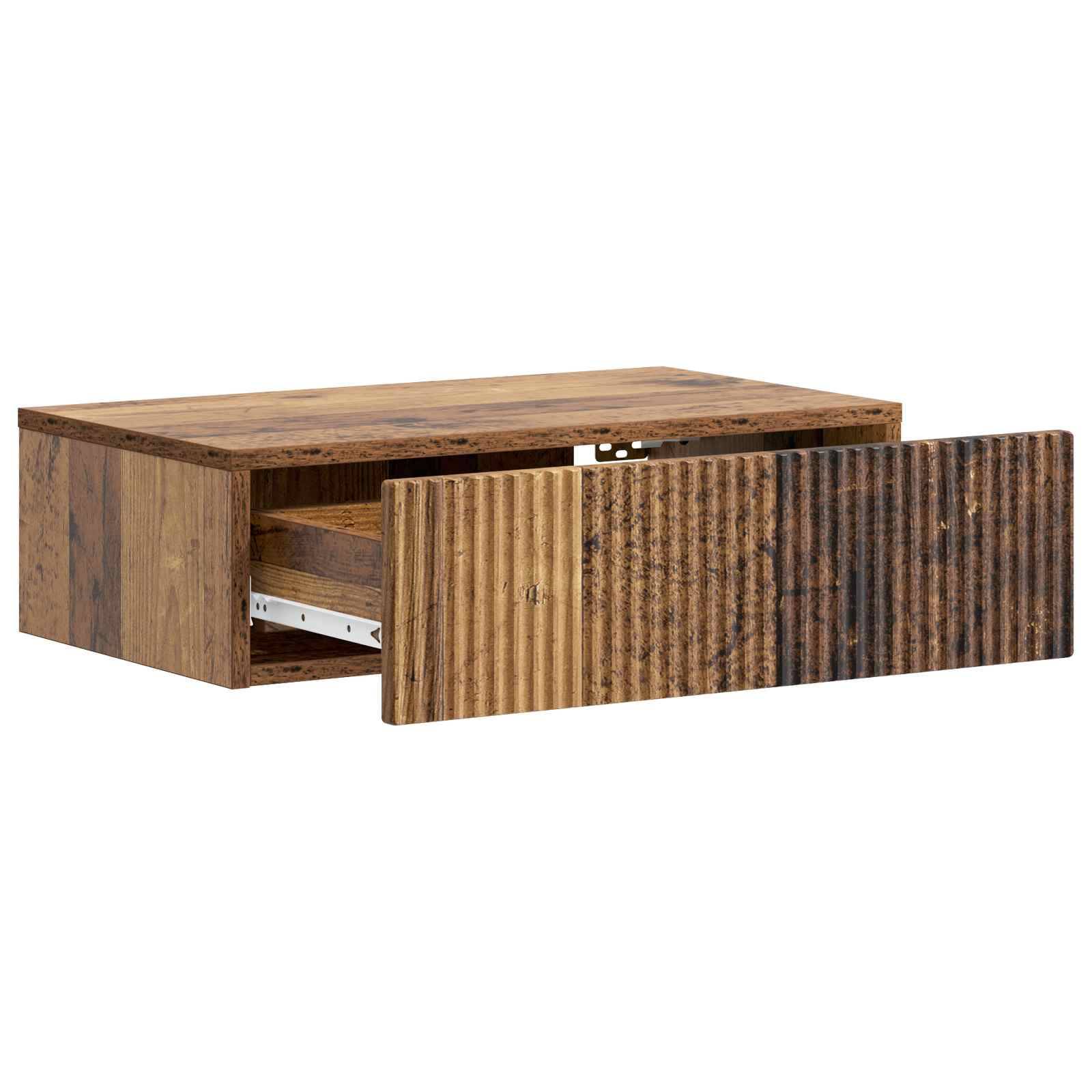 vidaXL Wandmontierter Beistelltisch Altholz 59 x 34,5 x 17 cm