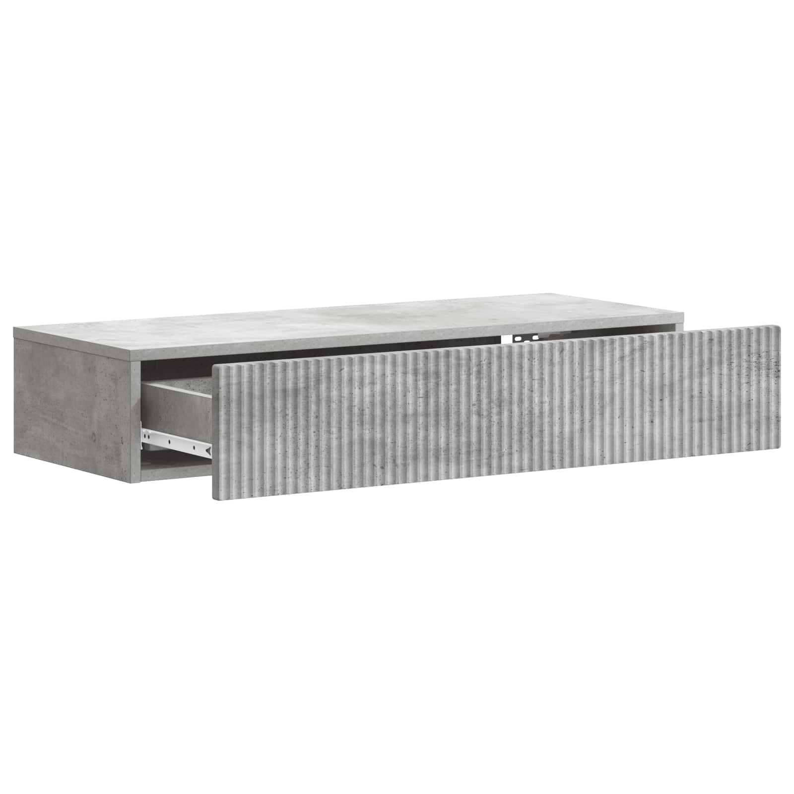vidaXL Wandmontierter Beistelltisch Betongrau 87,5 x 34,5 x 17 cm