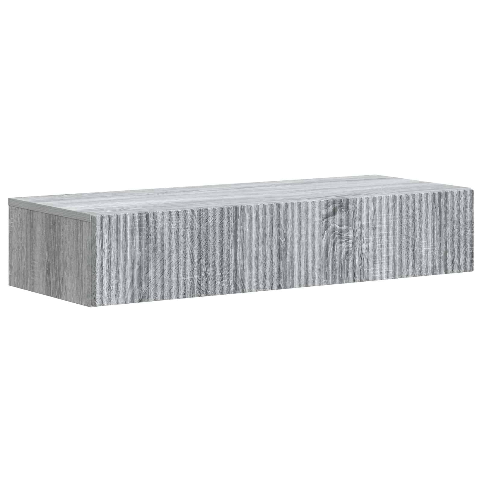 vidaXL Wandmontierter Beistelltisch Graues Sonoma 87,5 x 34,5 x 17 cm