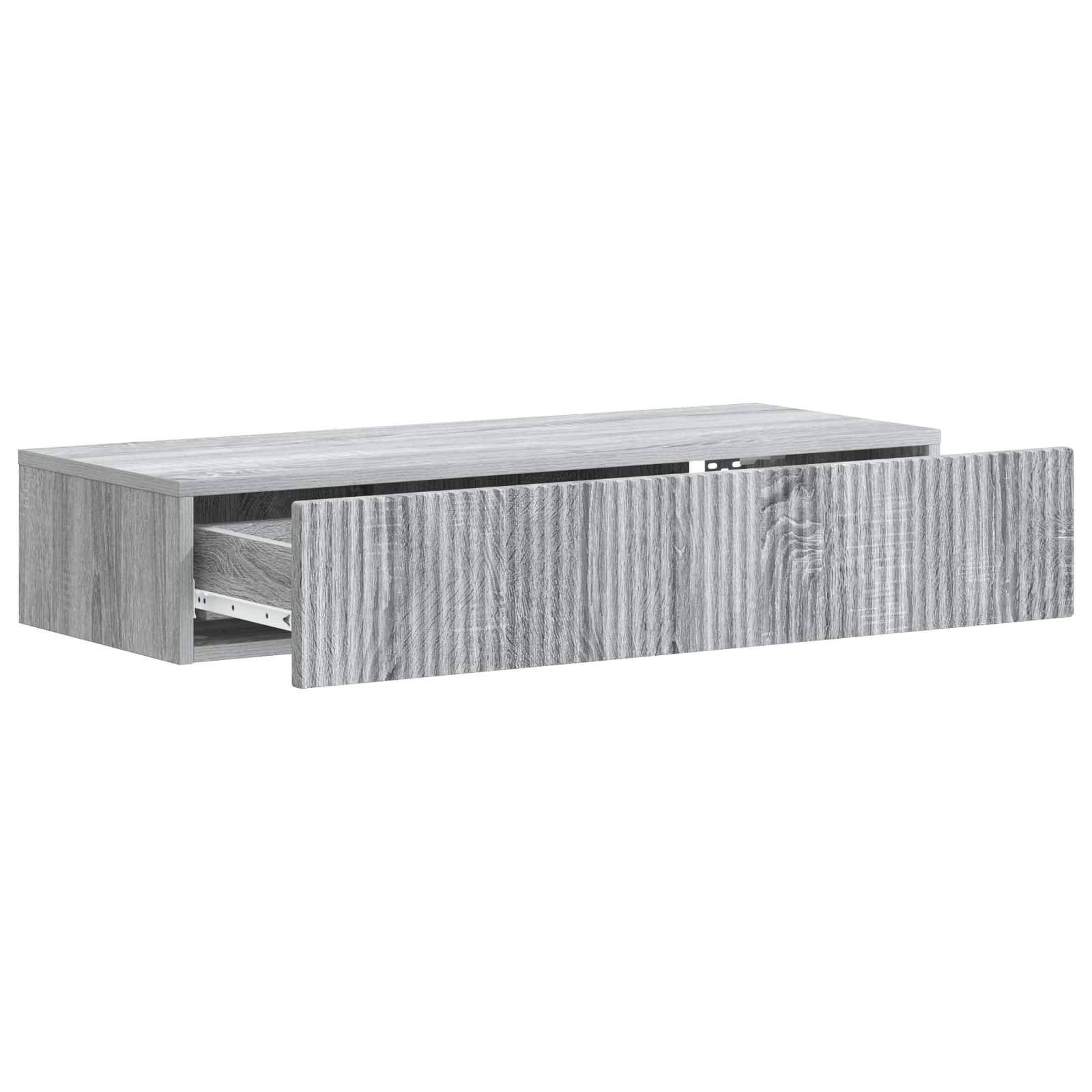 vidaXL Wandmontierter Beistelltisch Graues Sonoma 87,5 x 34,5 x 17 cm