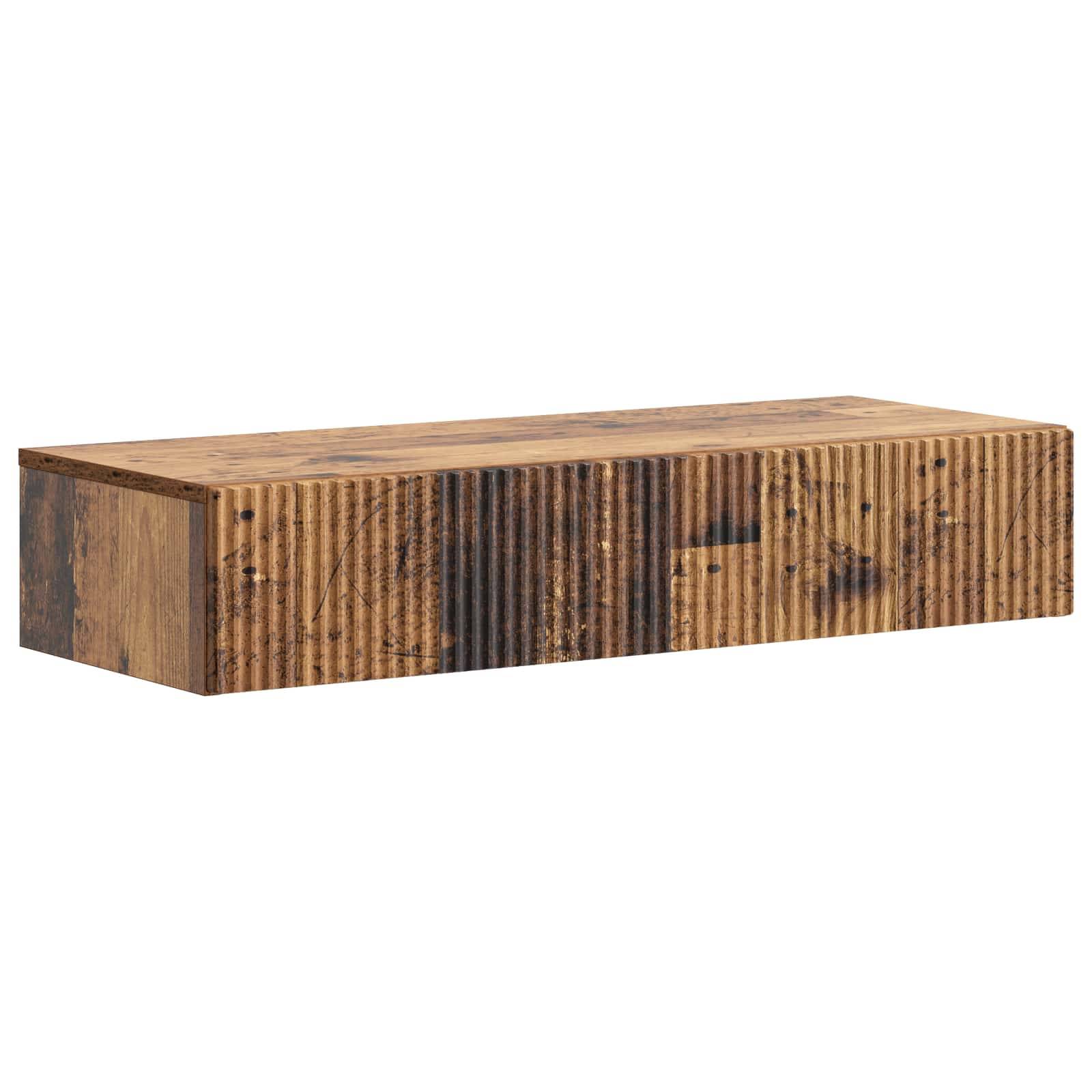 vidaXL Wandmontierter Beistelltisch Altholz 87,5 x 34,5 x 17 cm