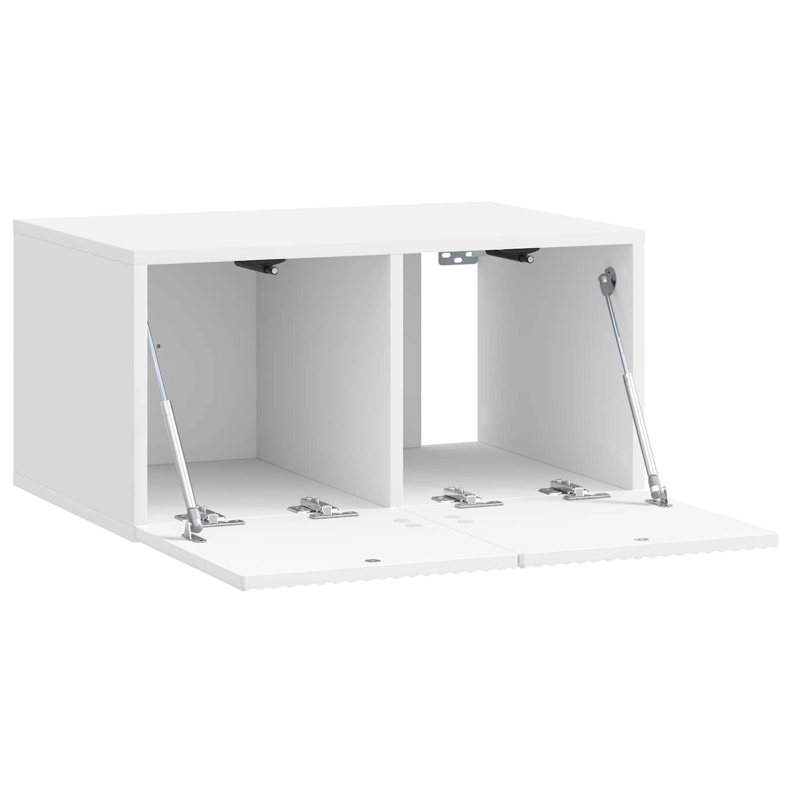 vidaXL Wandmontierter TV-Schrank Hochglanz Weiß 59,5 x 41 x 30 cm
