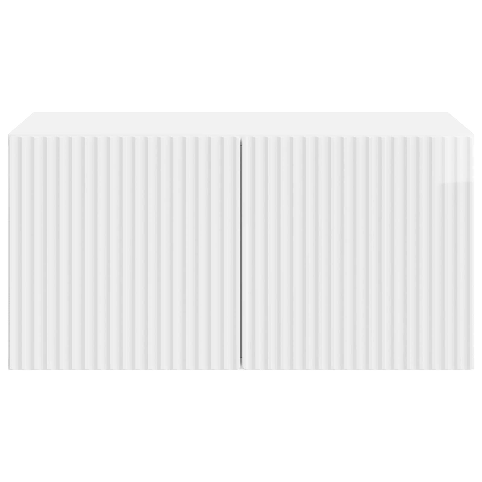 vidaXL Wandmontierter TV-Schrank Hochglanz Weiß 59,5 x 41 x 30 cm