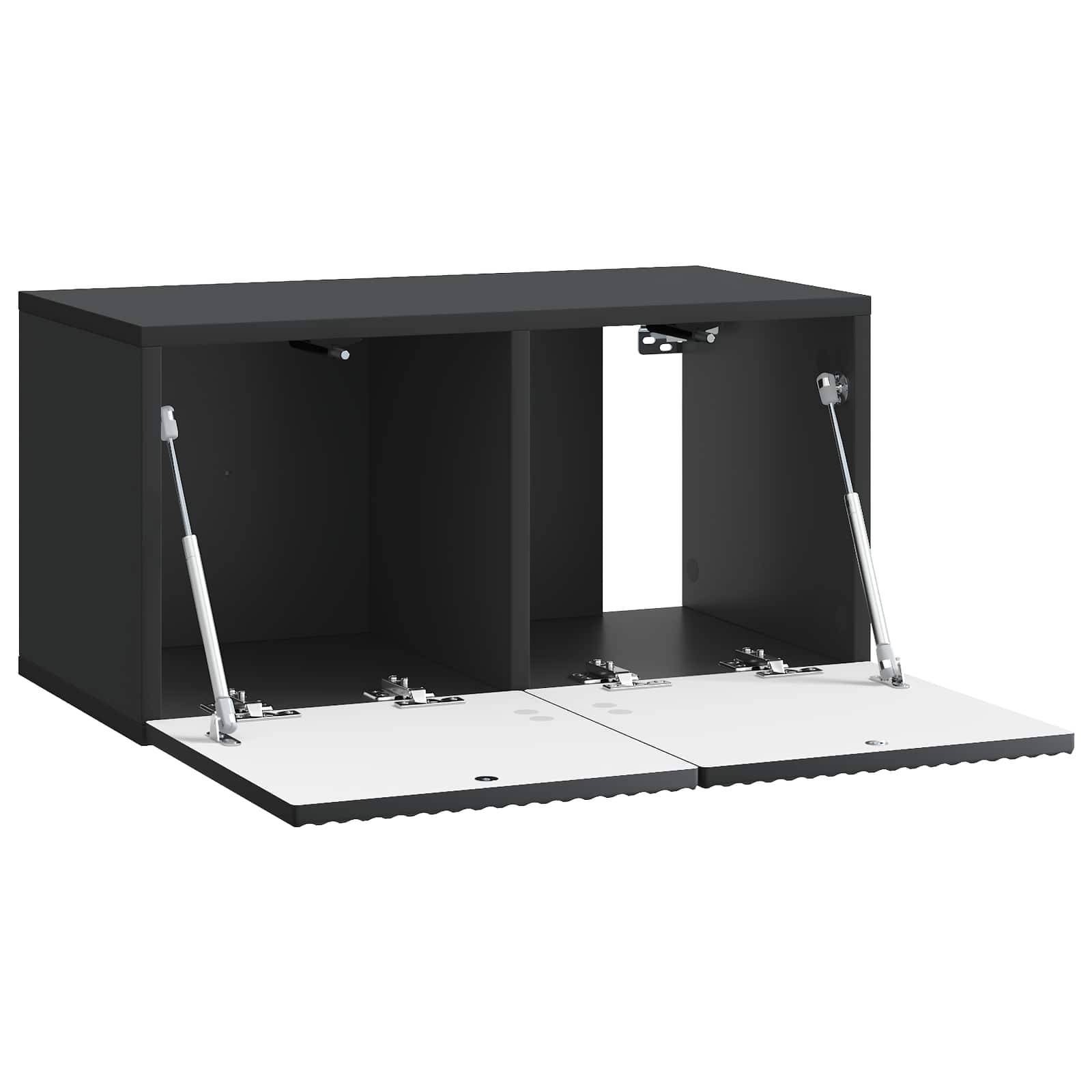vidaXL Wandmontierter TV-Schrank Schwarz 59,5 x 31 x 30 cm