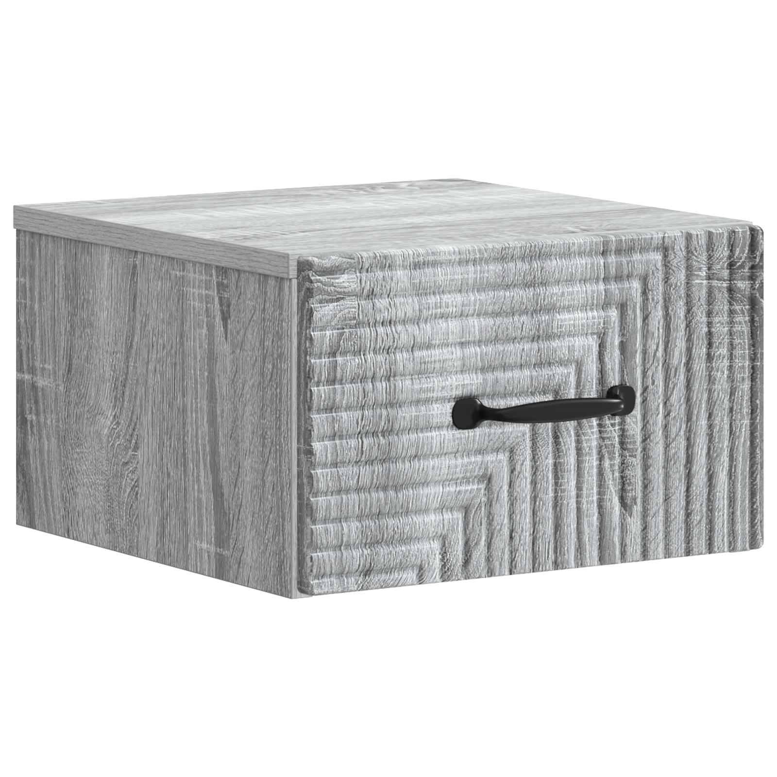 vidaXL Wandmontierter Nachttisch Graues Sonoma 34,5 x 33 x 20 cm