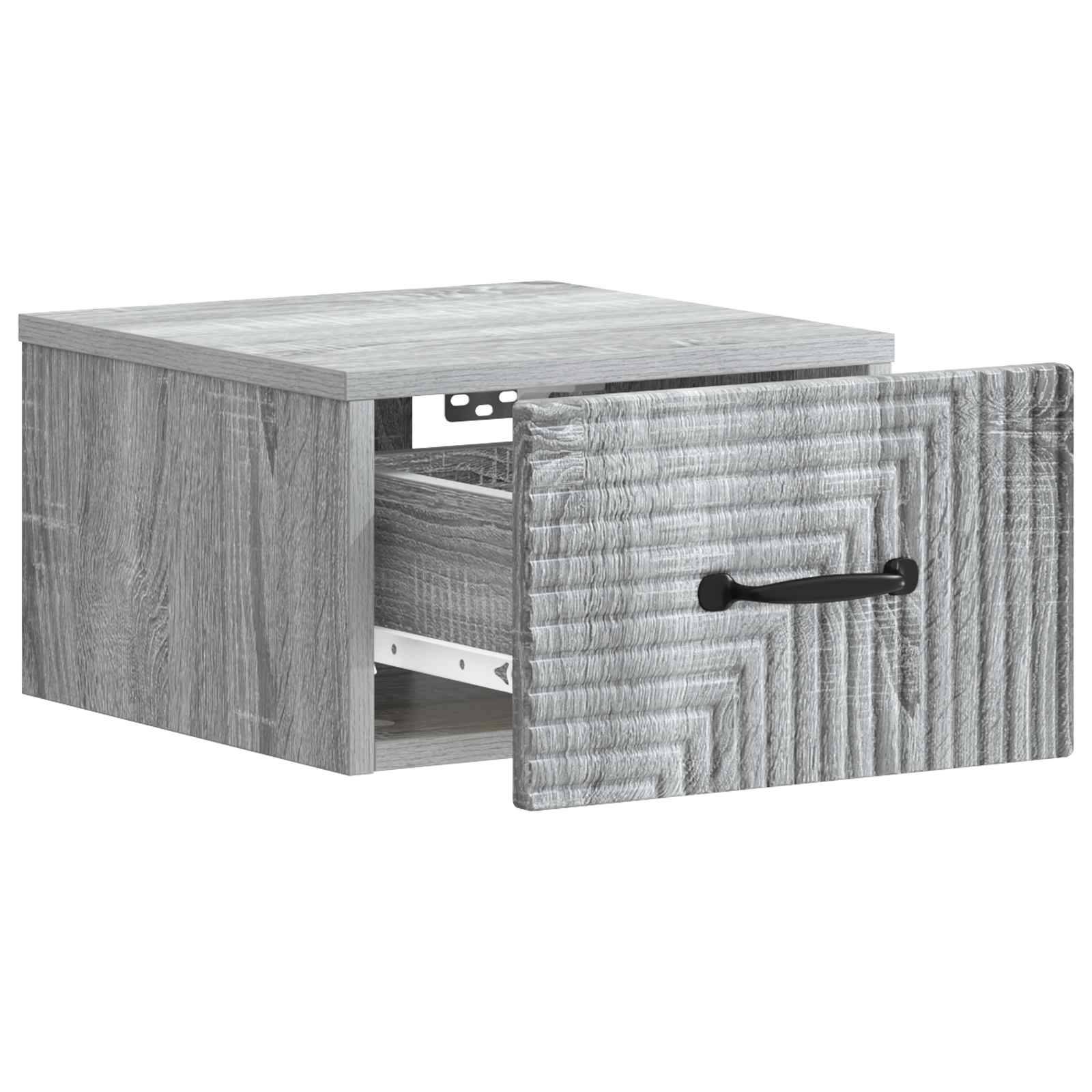 vidaXL Wandmontierter Nachttisch Graues Sonoma 34,5 x 33 x 20 cm