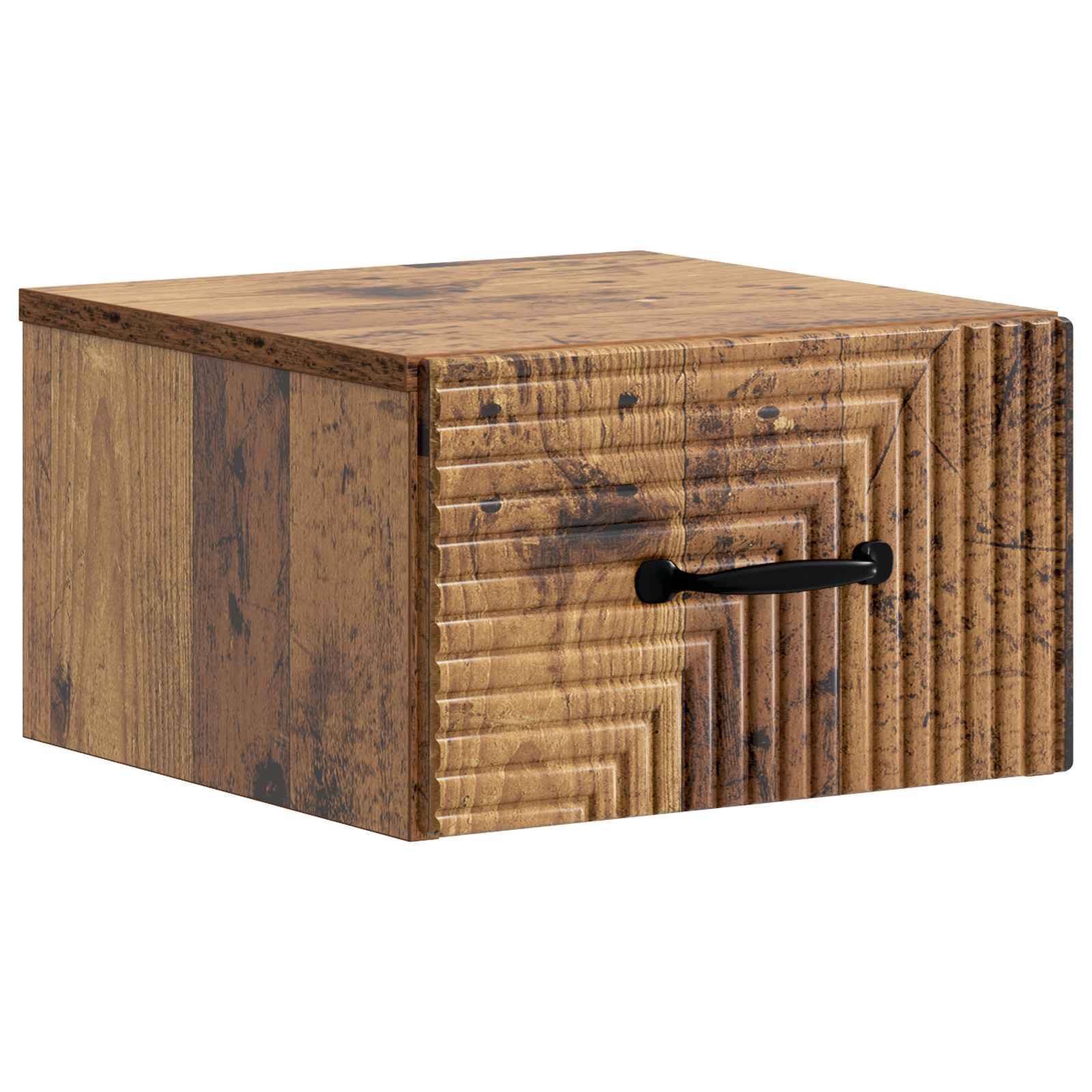 vidaXL Wandmontierter Nachttisch Altholz 34,5 x 33 x 20 cm