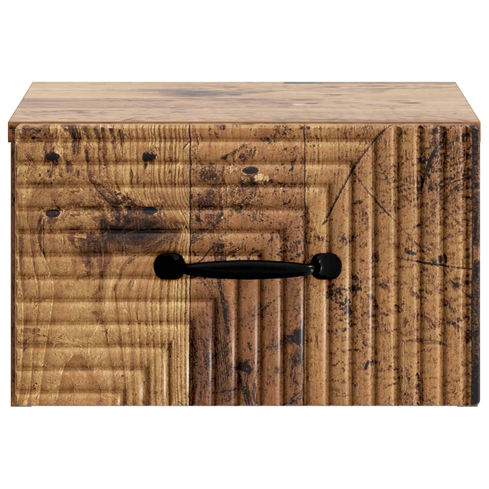 vidaXL Wandmontierter Nachttisch Altholz 34,5 x 33 x 20 cm