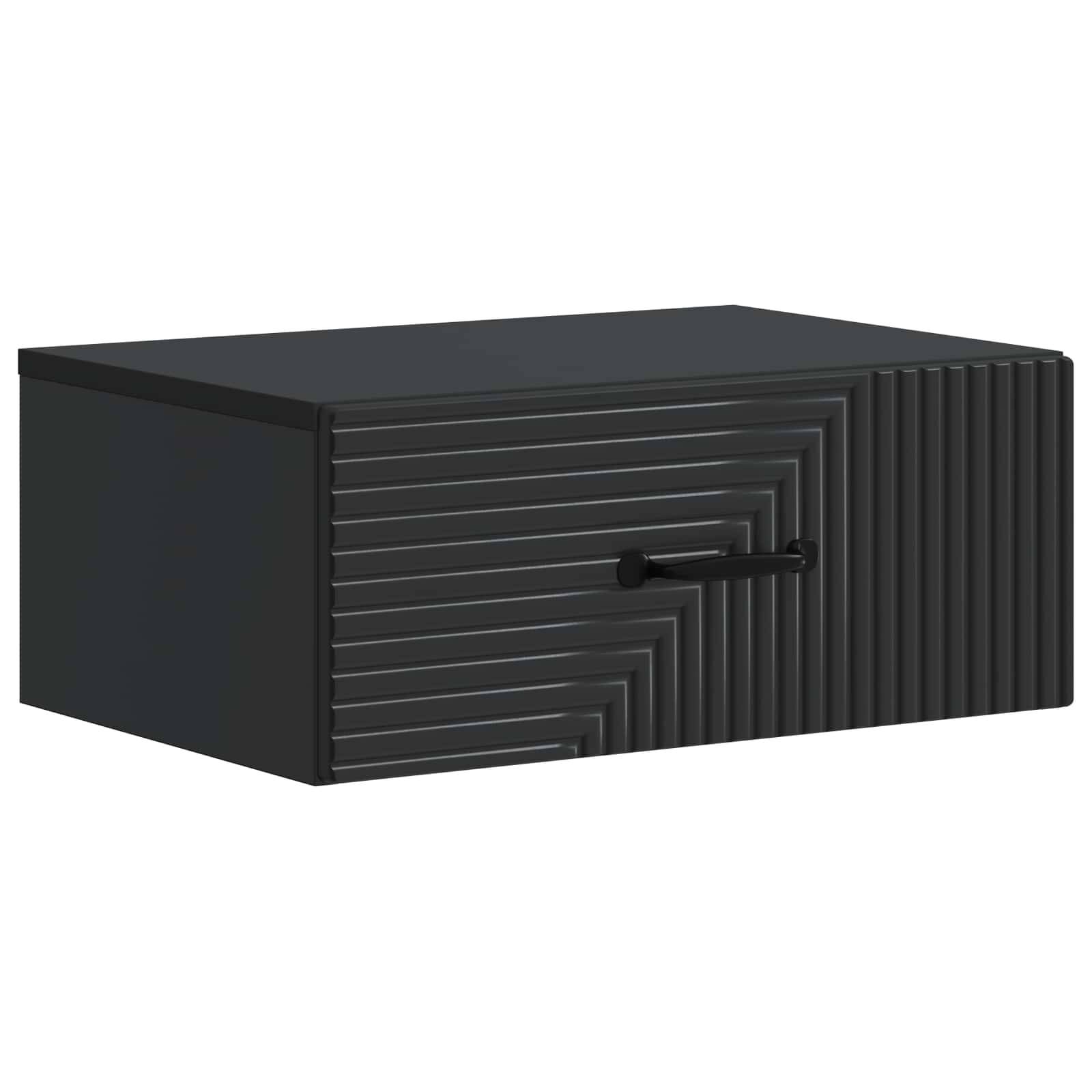 vidaXL Wandmontierter Nachttisch Schwarz 49 x 34,5 x 20 cm