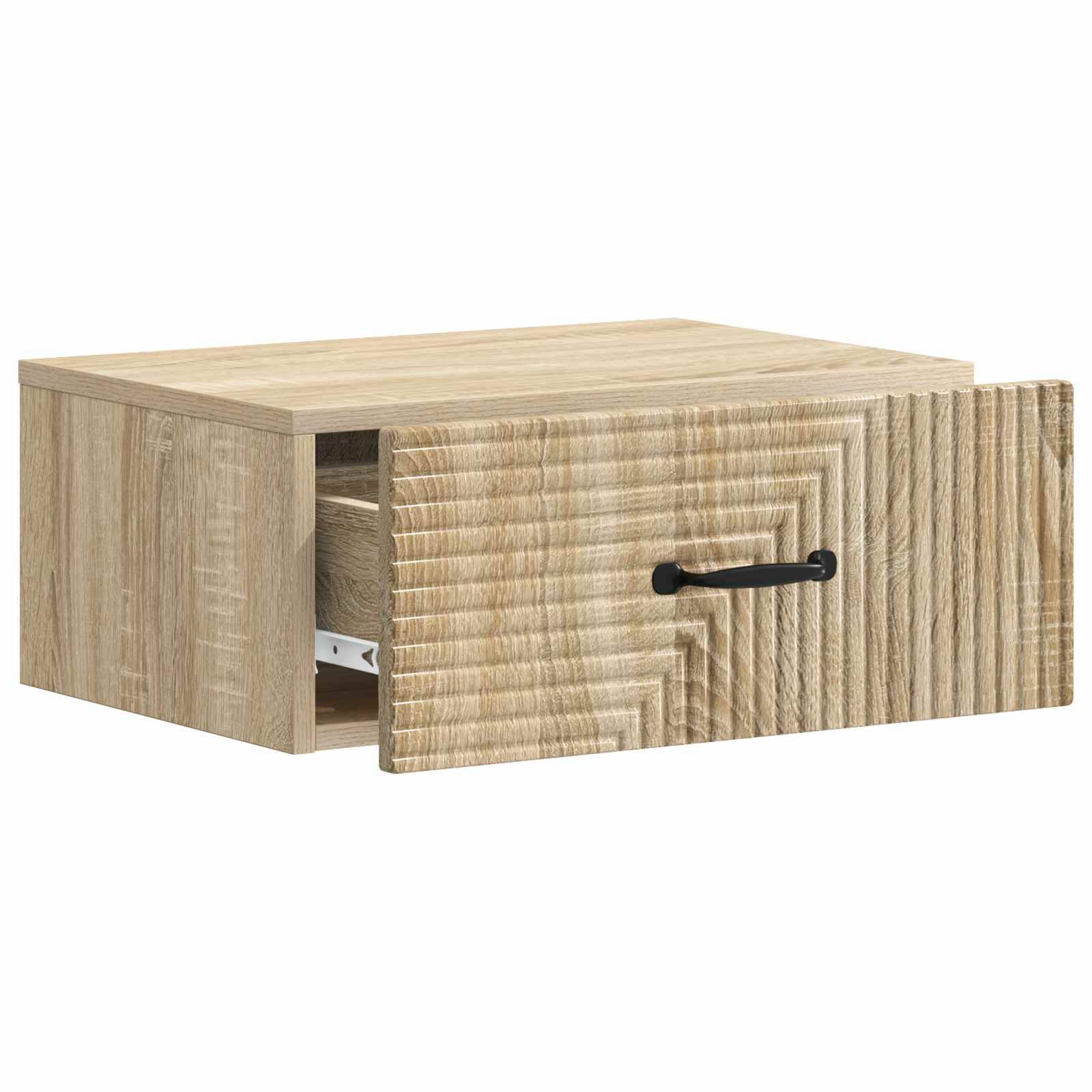 vidaXL Wandmontierter Nachttisch Sonoma-Eiche 49 x 34,5 x 20 cm