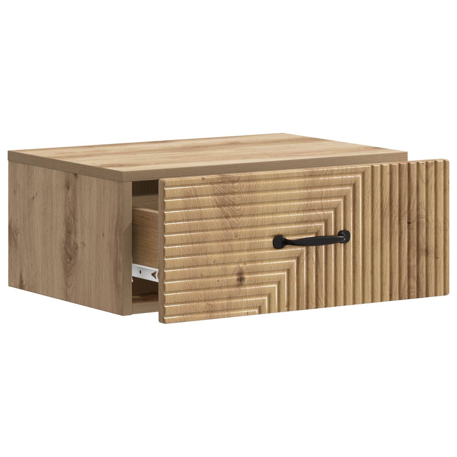 vidaXL Wandmontierter Nachttisch Artisan-Eiche 49 x 34,5 x 20 cm