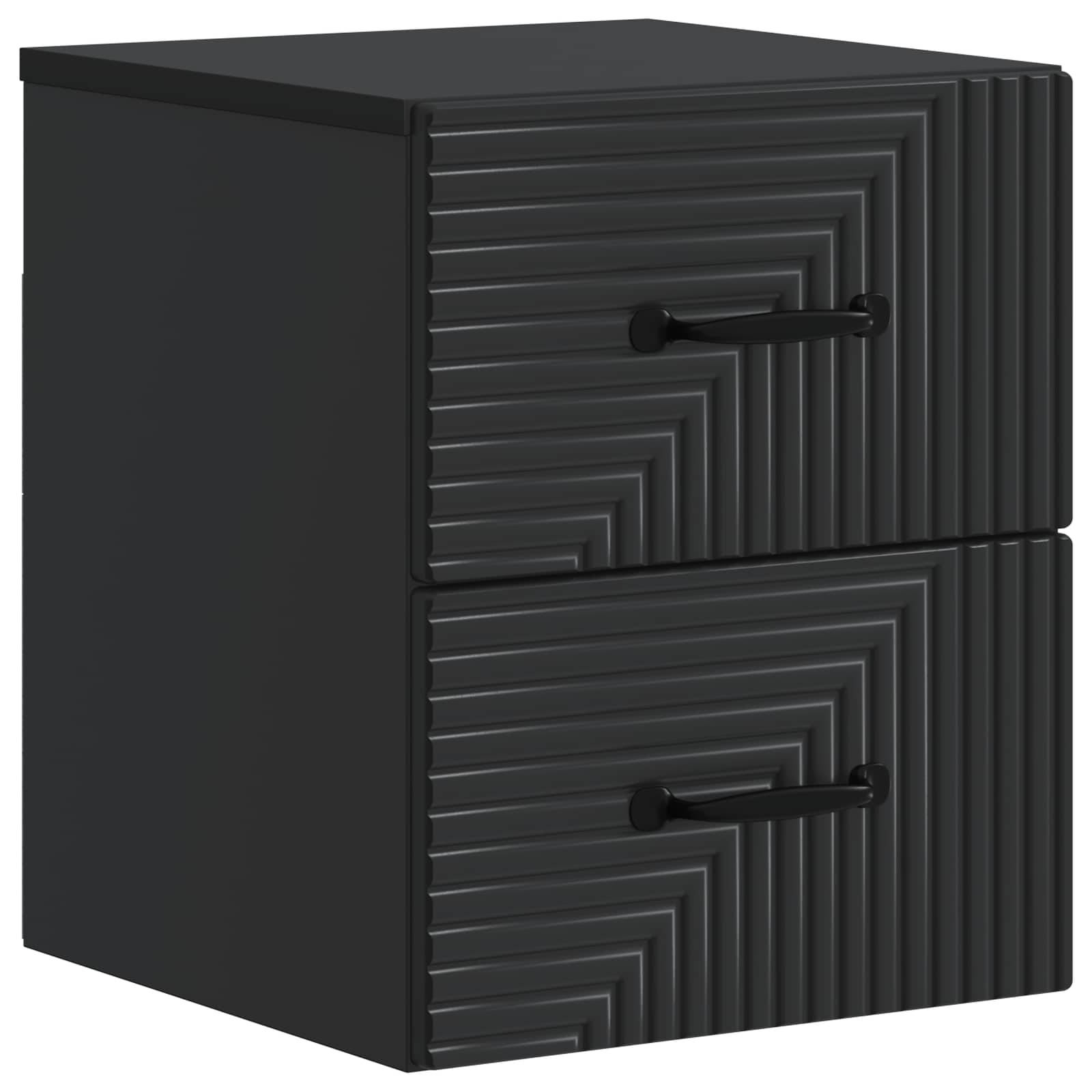 vidaXL Wandmontierter Nachttisch Schwarz 34,5 x 33 x 40 cm