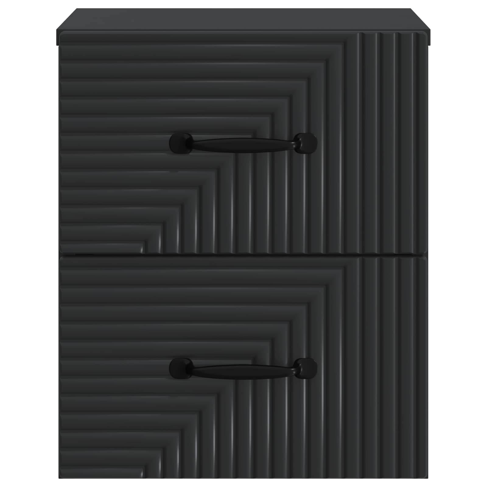 vidaXL Wandmontierter Nachttisch Schwarz 34,5 x 33 x 40 cm