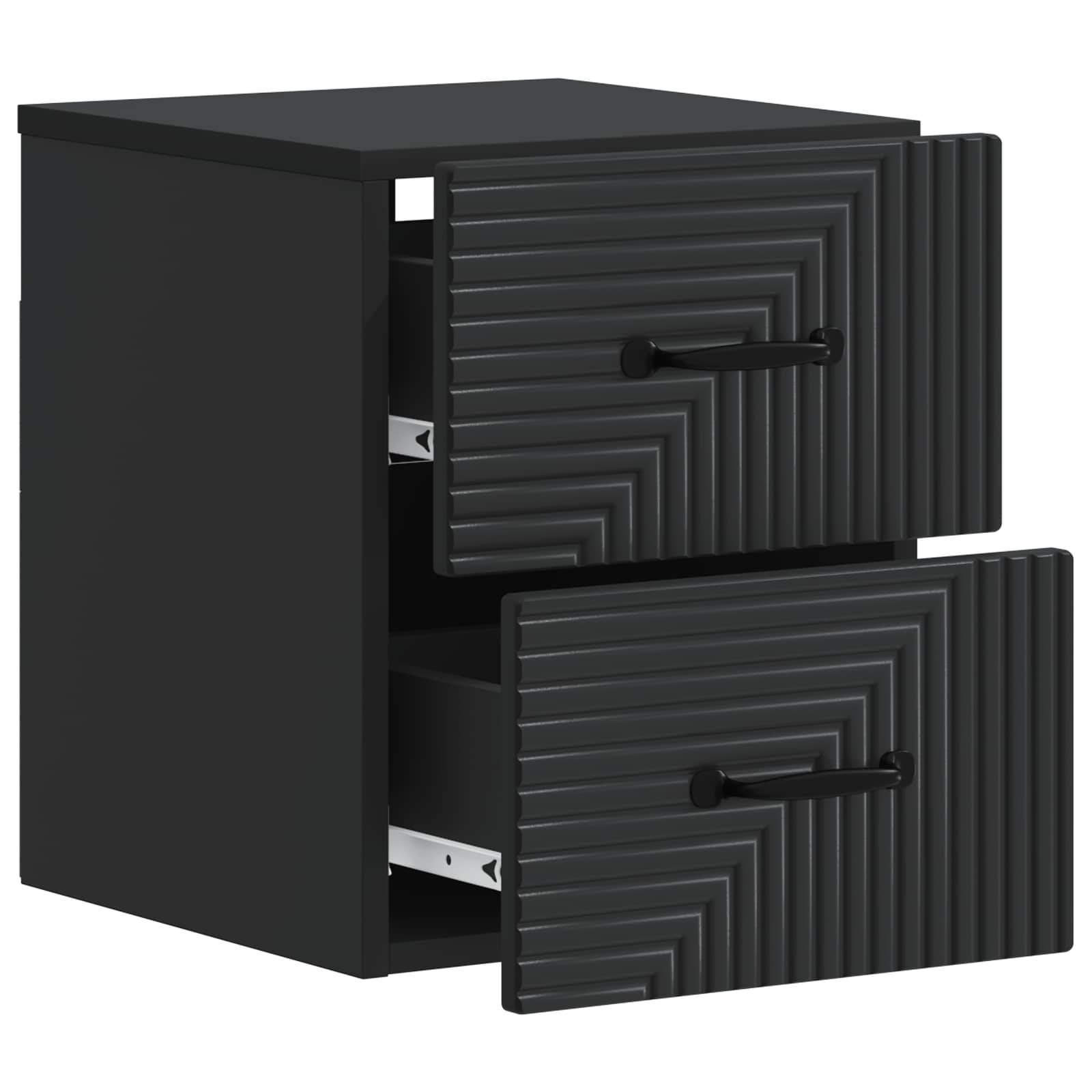 vidaXL Wandmontierter Nachttisch Schwarz 34,5 x 33 x 40 cm