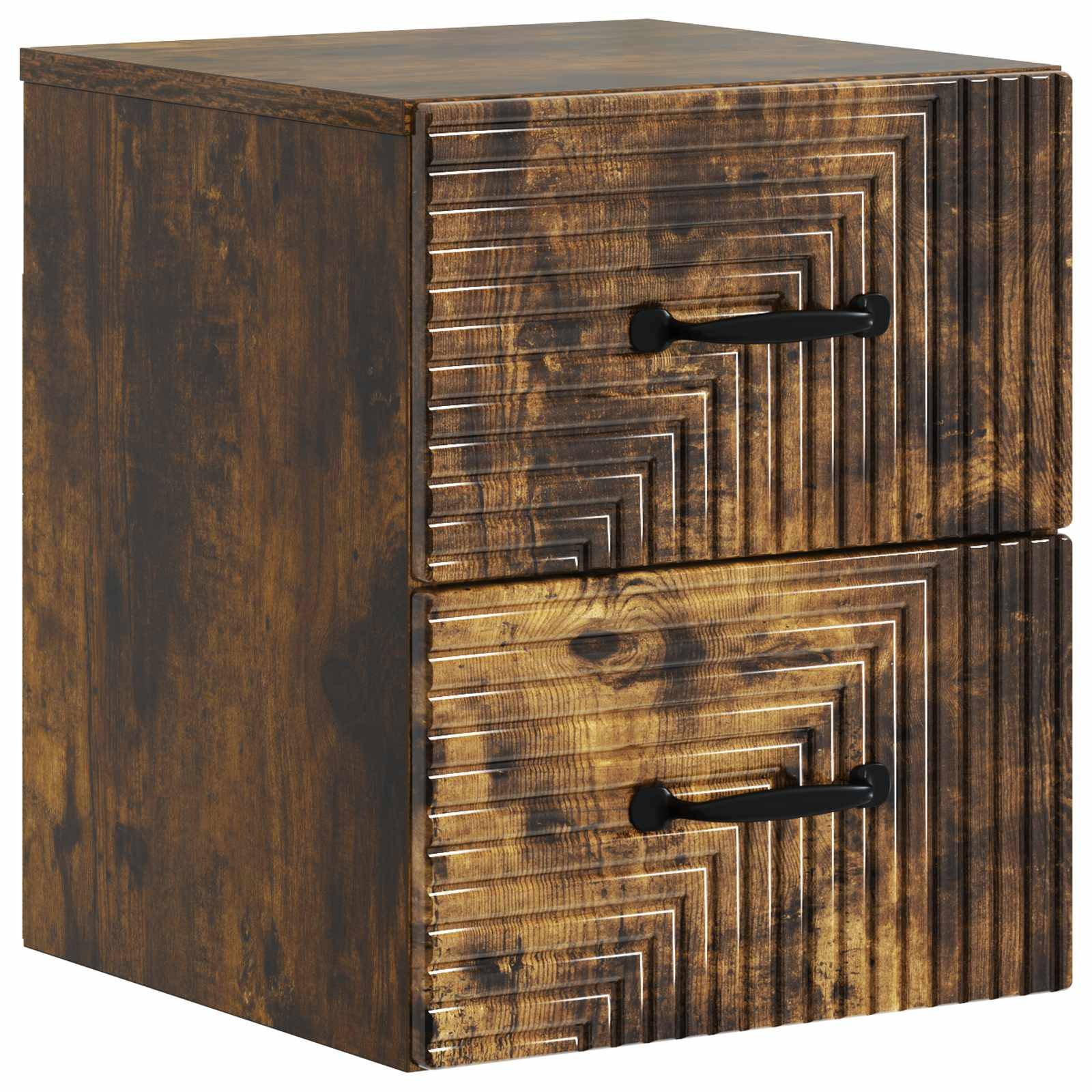 vidaXL Wandmontierter Nachttisch Geräucherte Eiche 34,5 x 33 x 40 cm