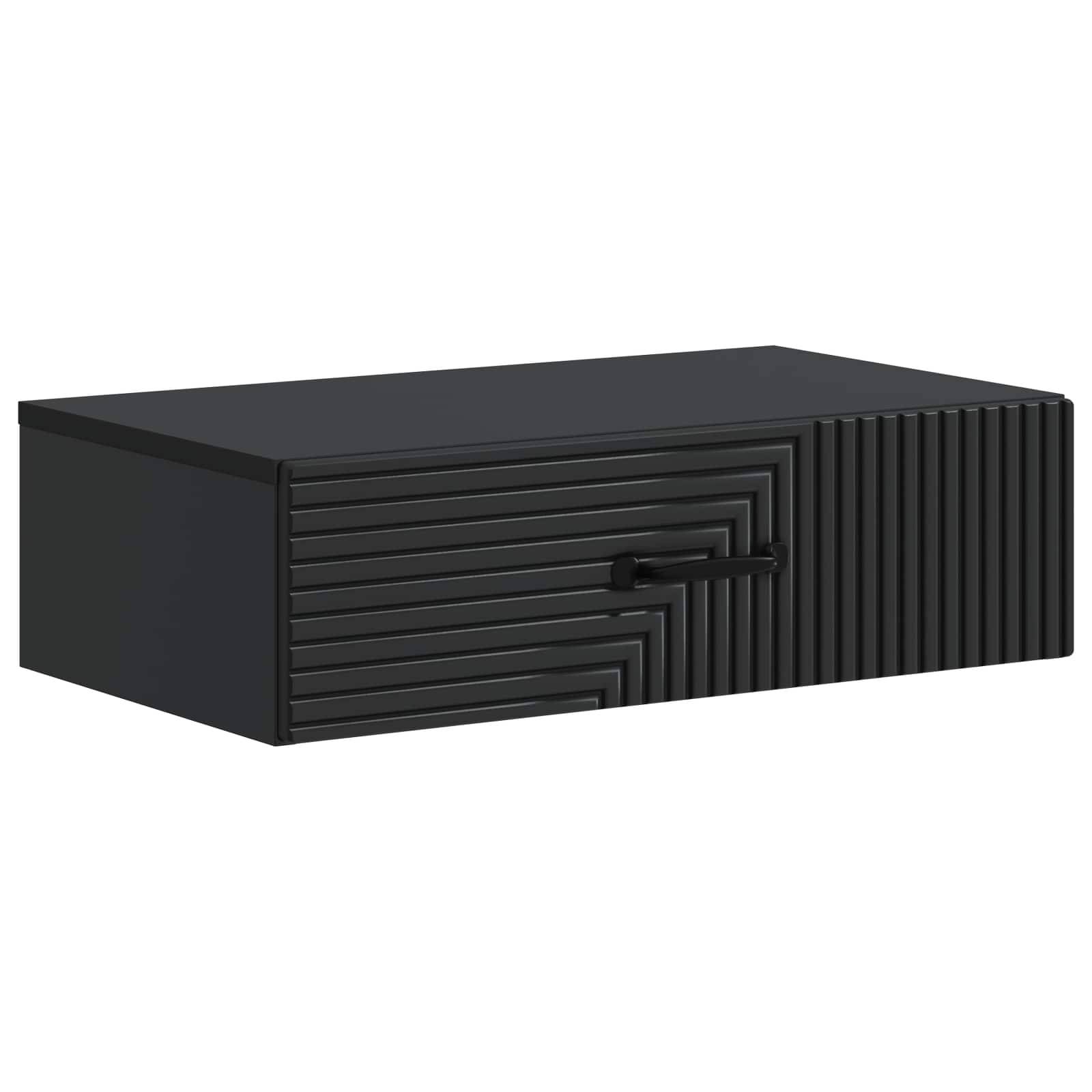 vidaXL Wandmontierter Beistelltisch Schwarz 59 x 34,5 x 17 cm