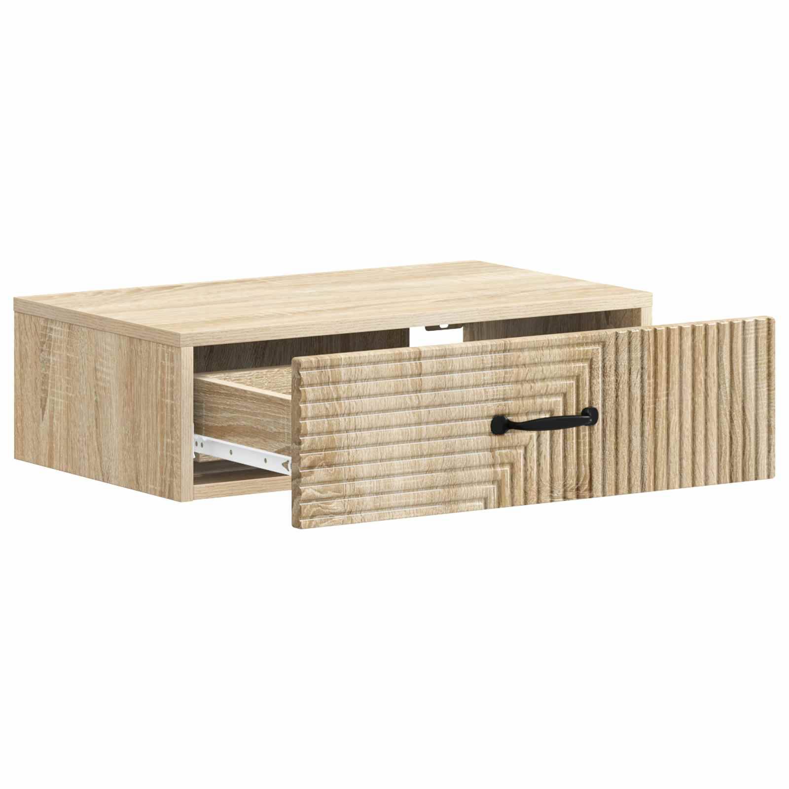 vidaXL Wandmontierter Beistelltisch Sonoma-Eiche 59 x 34,5 x 17 cm