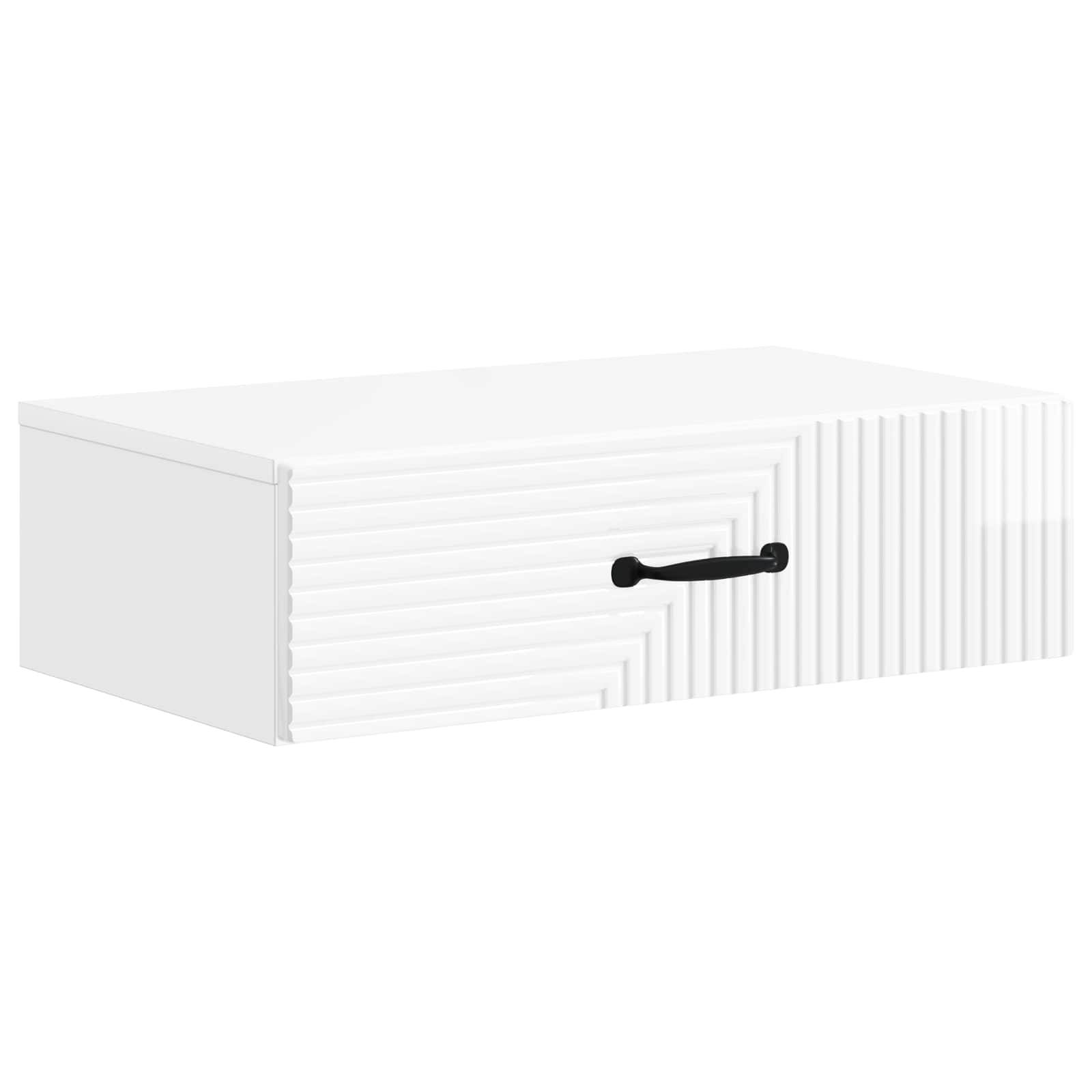 vidaXL Wandmontierter Beistelltisch Hochglanz Weiß 59 x 34,5 x 17 cm
