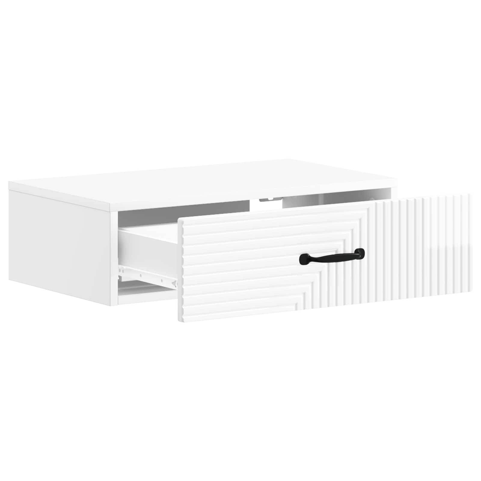 vidaXL Wandmontierter Beistelltisch Hochglanz Weiß 59 x 34,5 x 17 cm