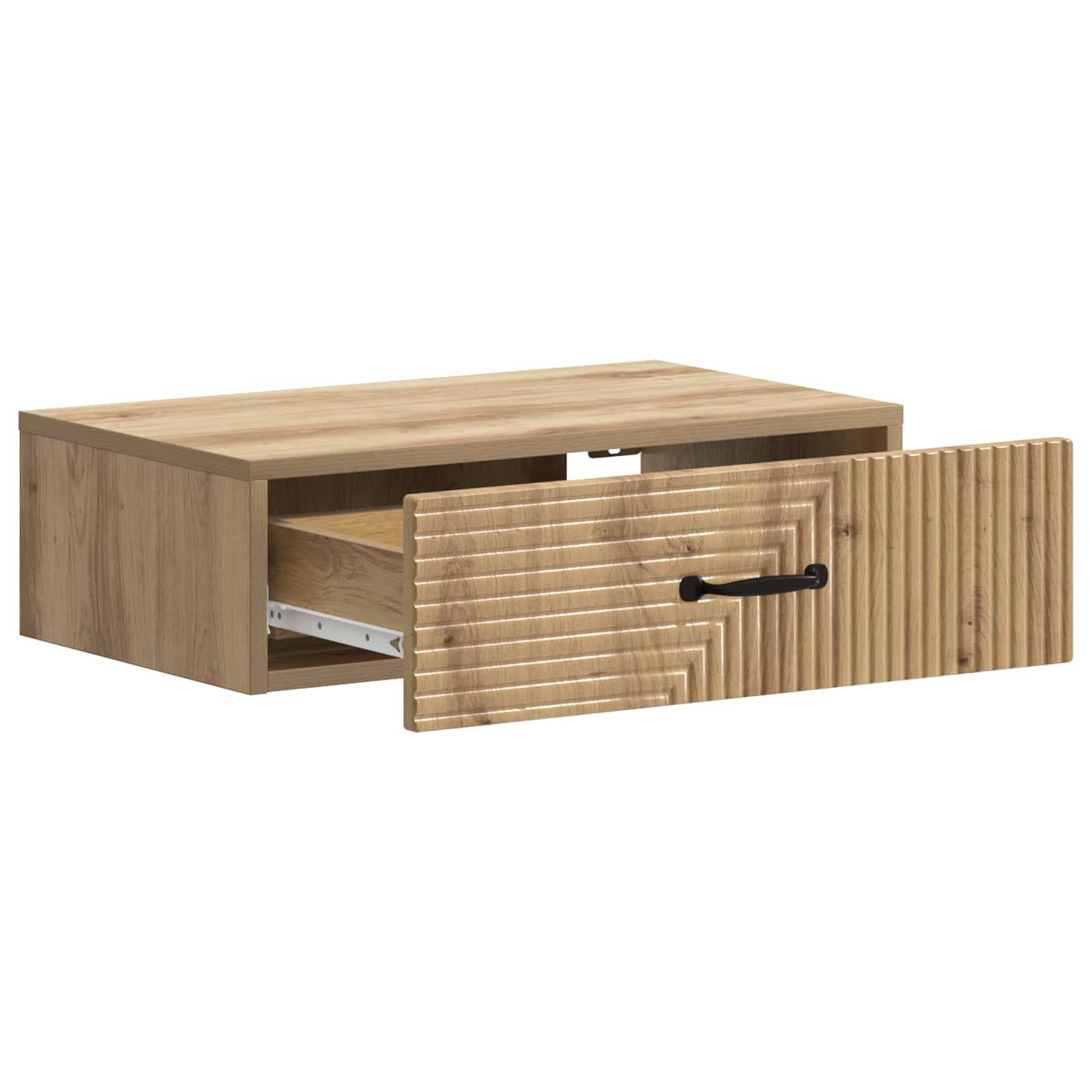 vidaXL Wandmontierter Beistelltisch Artisan-Eiche 59 x 34,5 x 17 cm