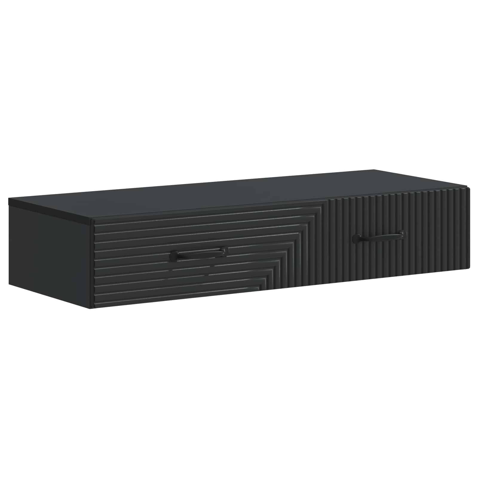 vidaXL Wandmontierter Beistelltisch Schwarz 87,5 x 34,5 x 17 cm