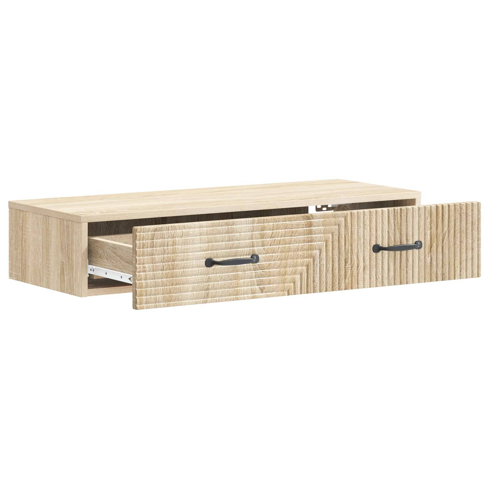 vidaXL Wandmontierter Beistelltisch Sonoma-Eiche 87,5 x 34,5 x 17 cm