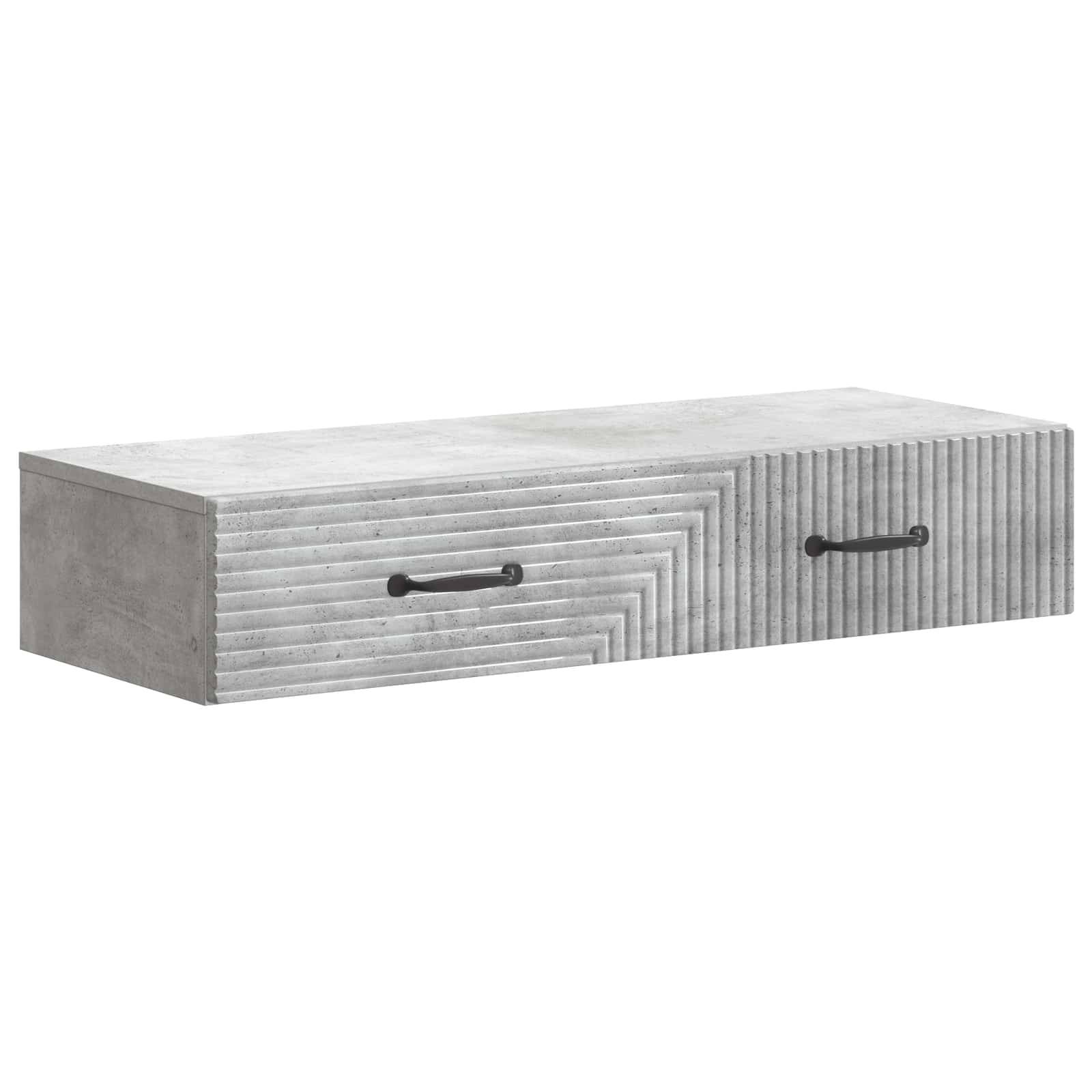 vidaXL Wandmontierter Beistelltisch Betongrau 87,5 x 34,5 x 17 cm