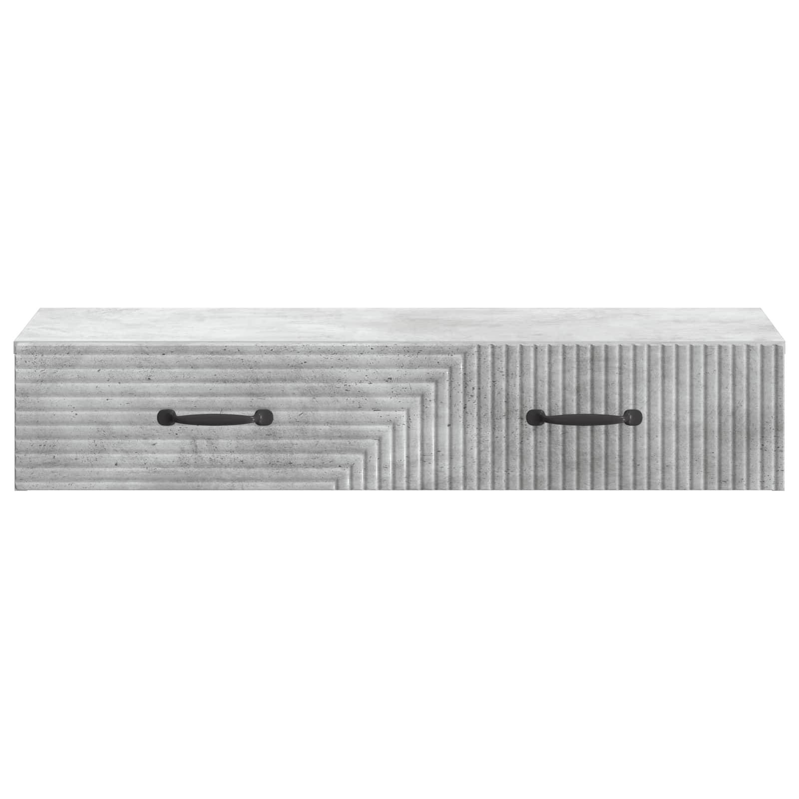 vidaXL Wandmontierter Beistelltisch Betongrau 87,5 x 34,5 x 17 cm