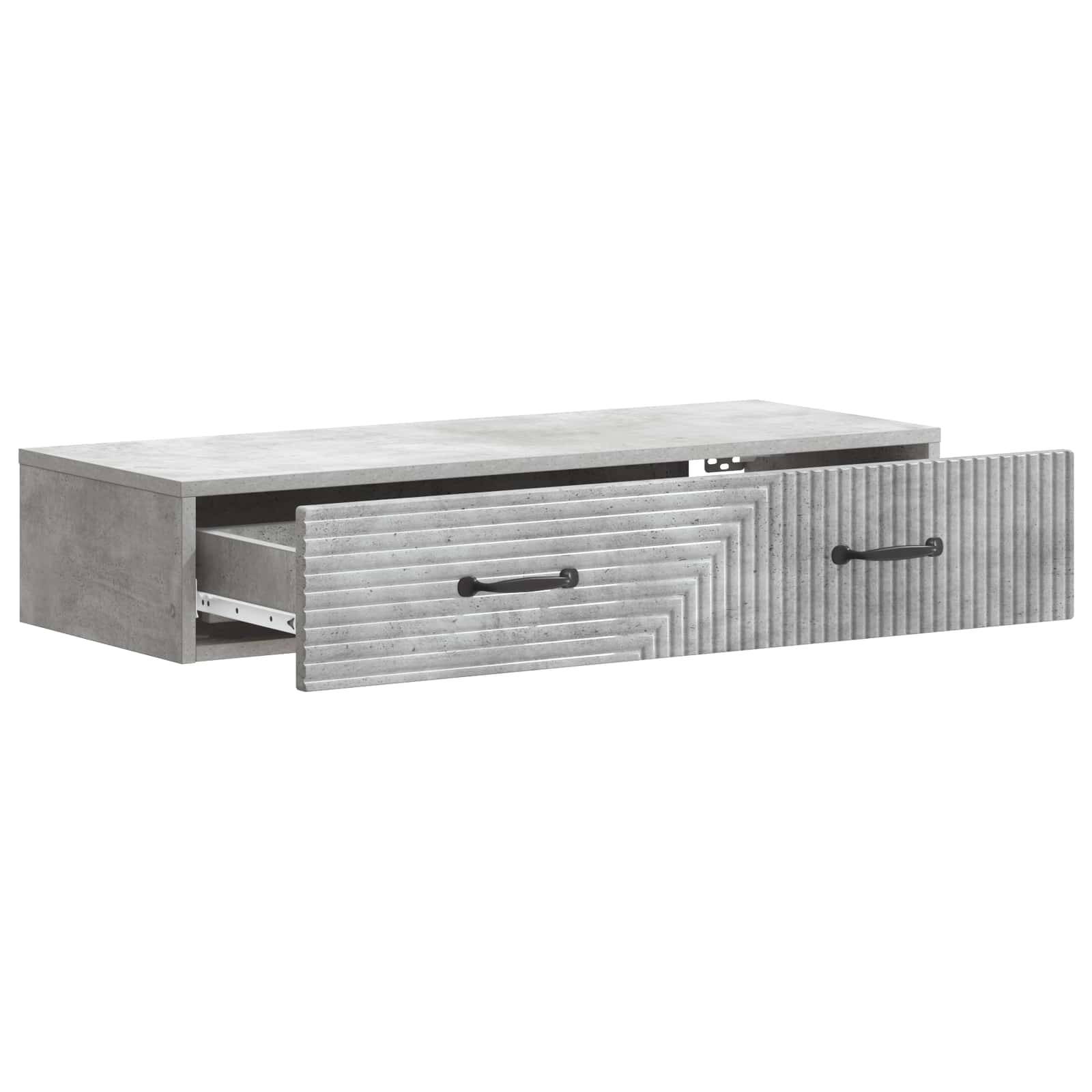 vidaXL Wandmontierter Beistelltisch Betongrau 87,5 x 34,5 x 17 cm