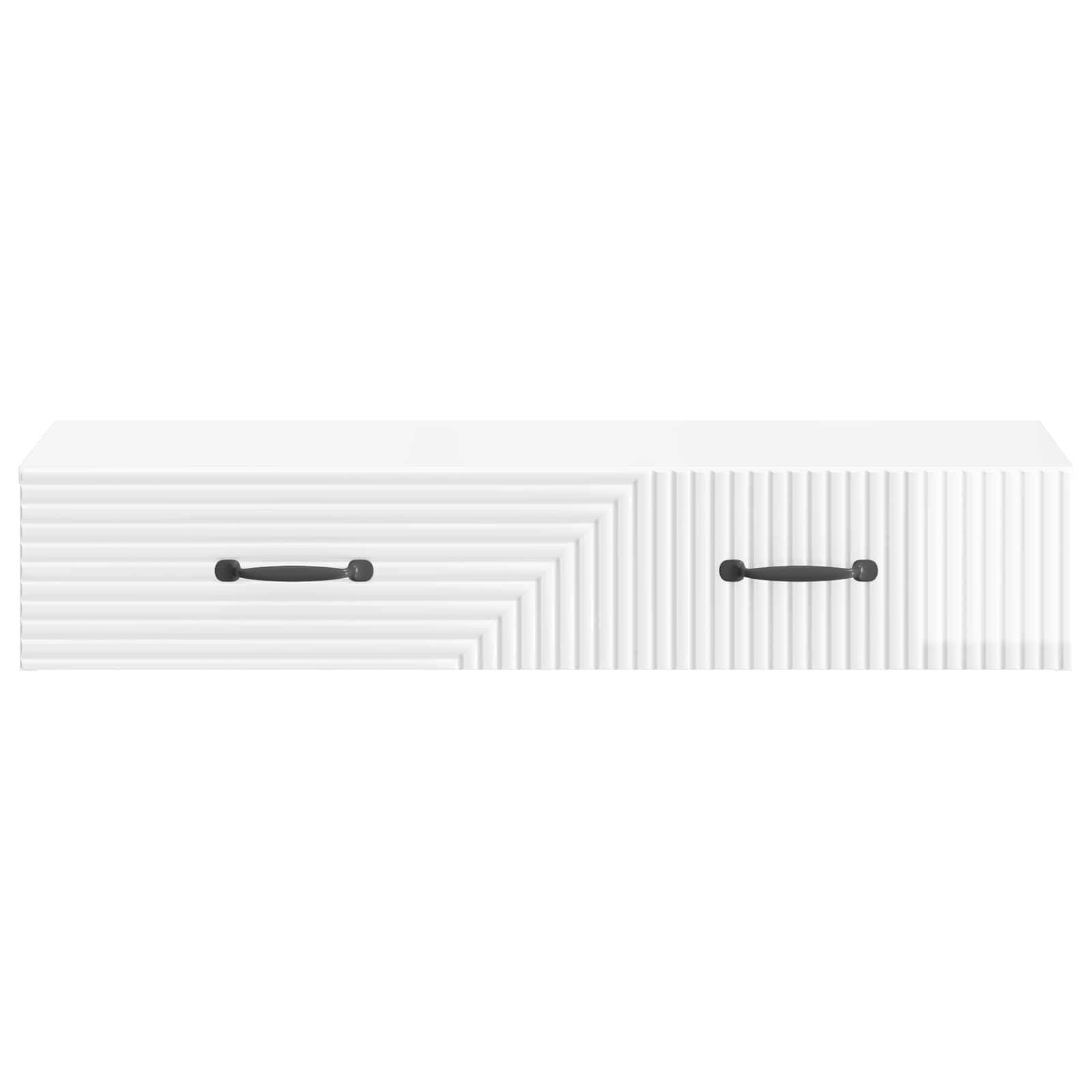 vidaXL Wandmontierter Beistelltisch Hochglanz Weiß 87,5 x 34,5 x 17 cm