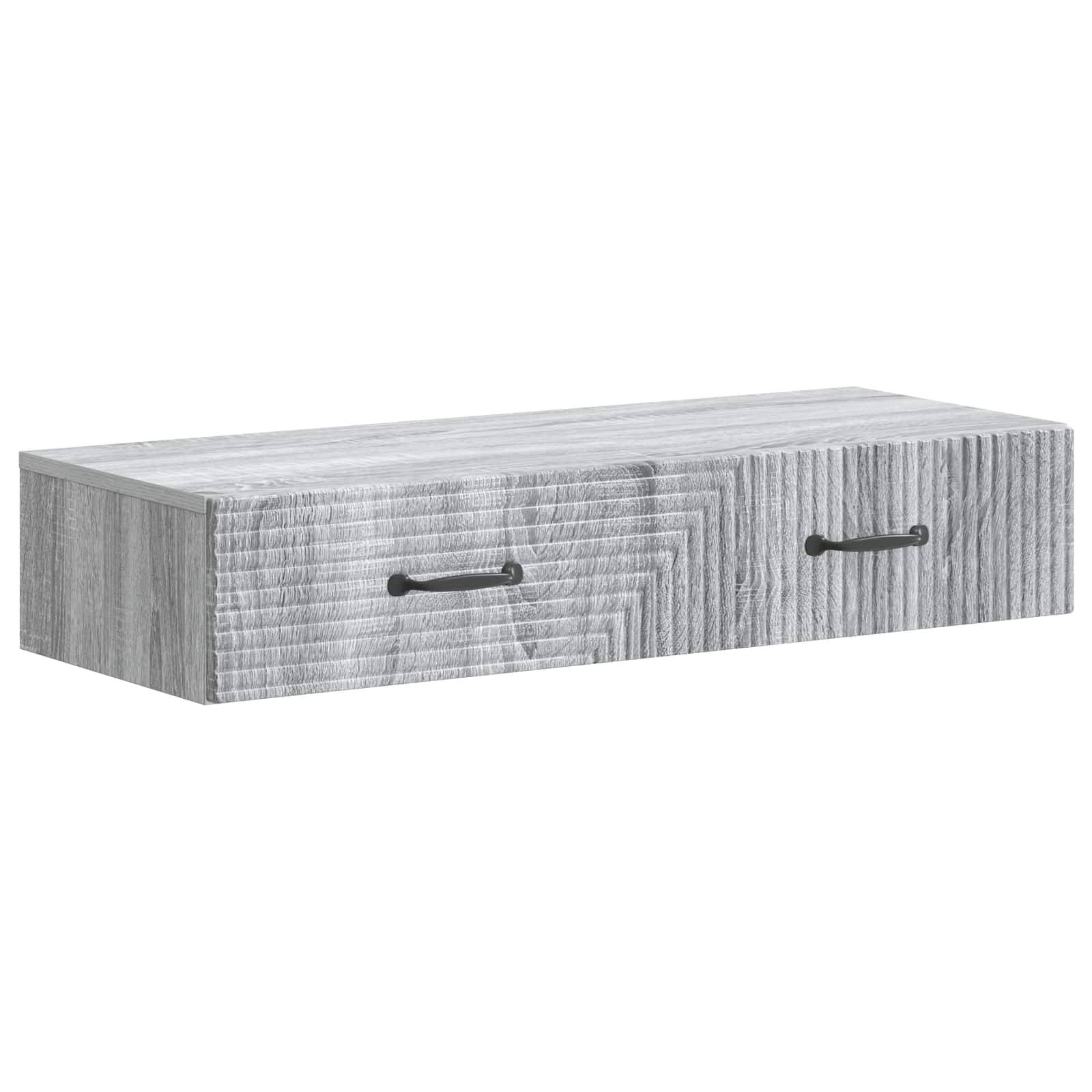 vidaXL Wandmontierter Beistelltisch Graues Sonoma 87,5 x 34,5 x 17 cm