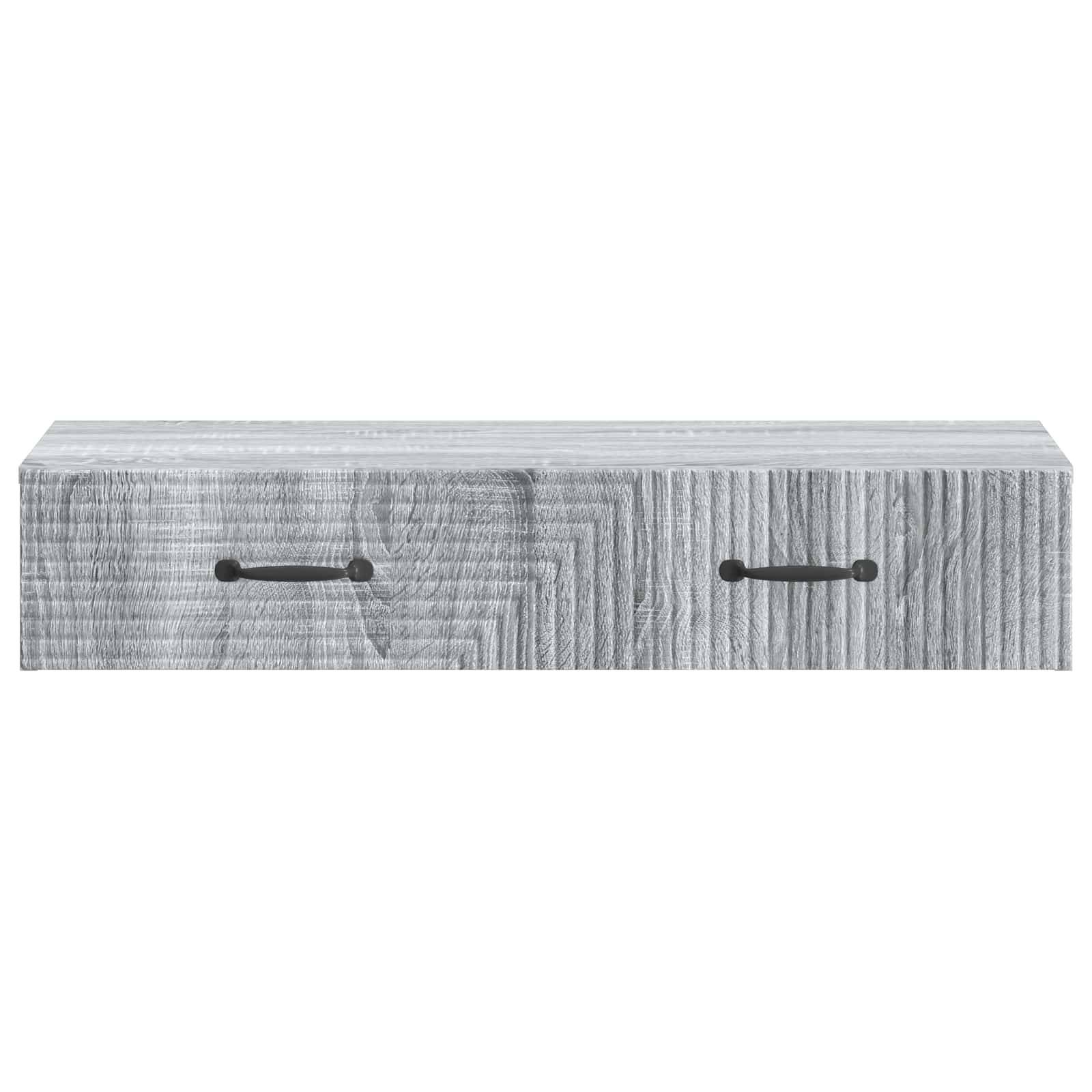 vidaXL Wandmontierter Beistelltisch Graues Sonoma 87,5 x 34,5 x 17 cm