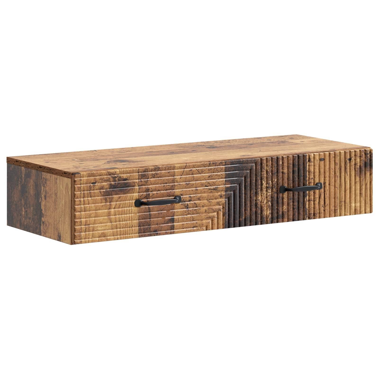 vidaXL Wandmontierter Beistelltisch Altholz 87,5 x 34,5 x 17 cm