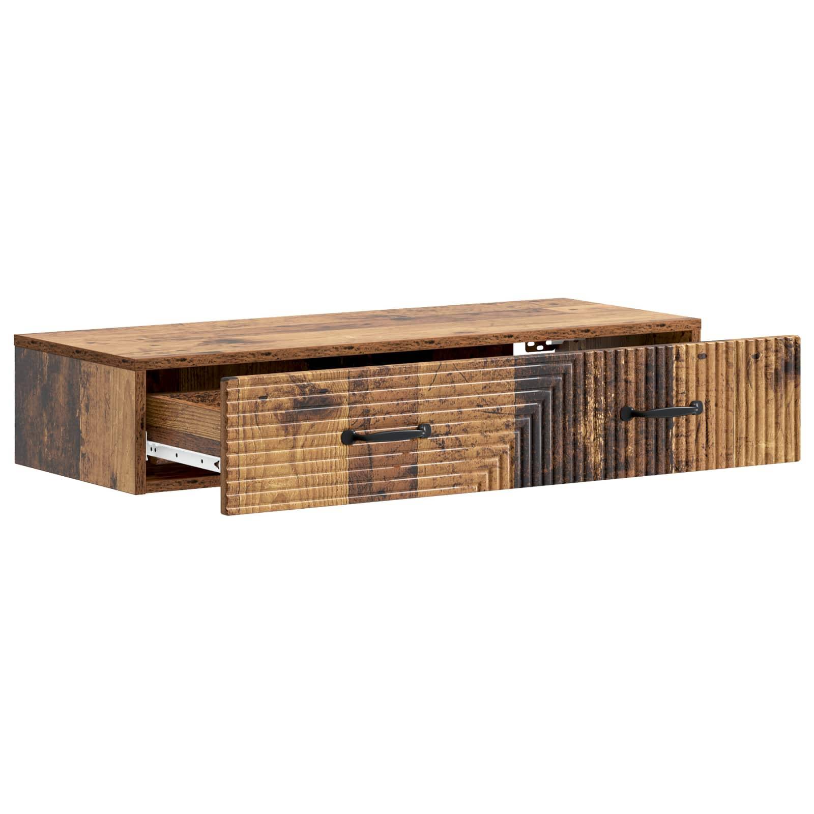 vidaXL Wandmontierter Beistelltisch Altholz 87,5 x 34,5 x 17 cm