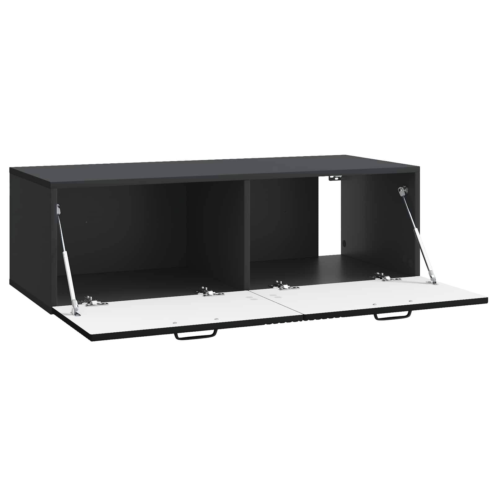 vidaXL Wandmontierter TV-Schrank Schwarz 98 x 41 x 30 cm Holzwerkstoff