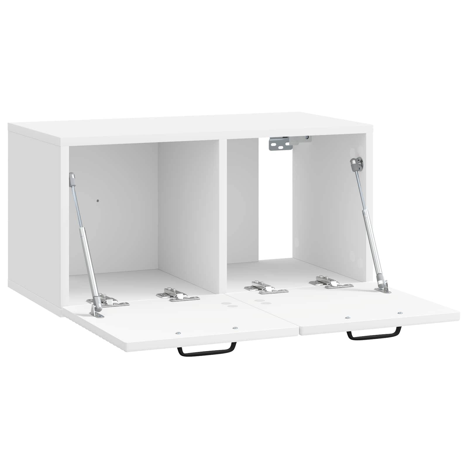 vidaXL Wandmontierter TV-Schrank Hochglanz Weiß 59,5 x 31 x 30 cm