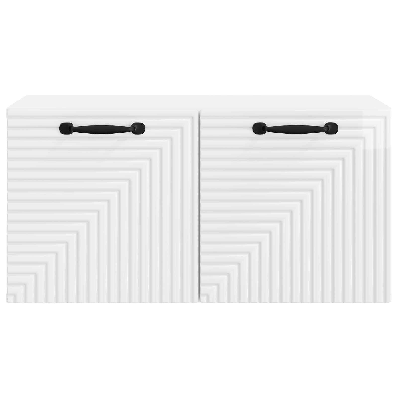 vidaXL Wandmontierter TV-Schrank Hochglanz Weiß 59,5 x 31 x 30 cm