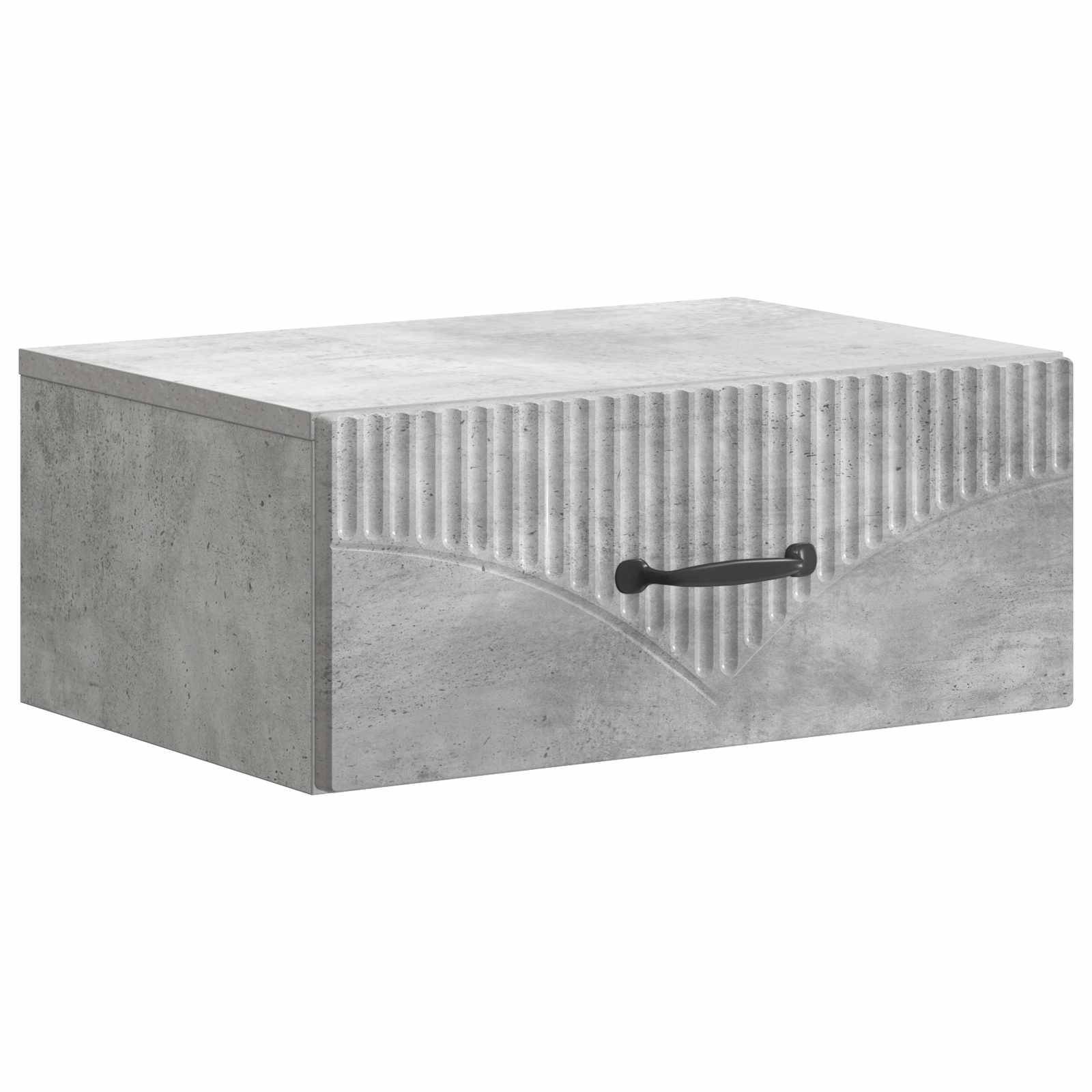 vidaXL Wandmontierter Nachttisch Betongrau 49 x 34,5 x 20 cm