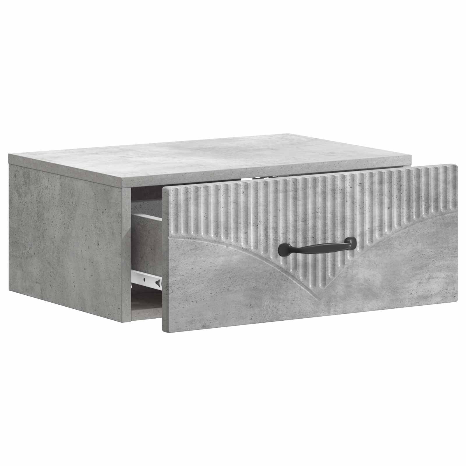 vidaXL Wandmontierter Nachttisch Betongrau 49 x 34,5 x 20 cm