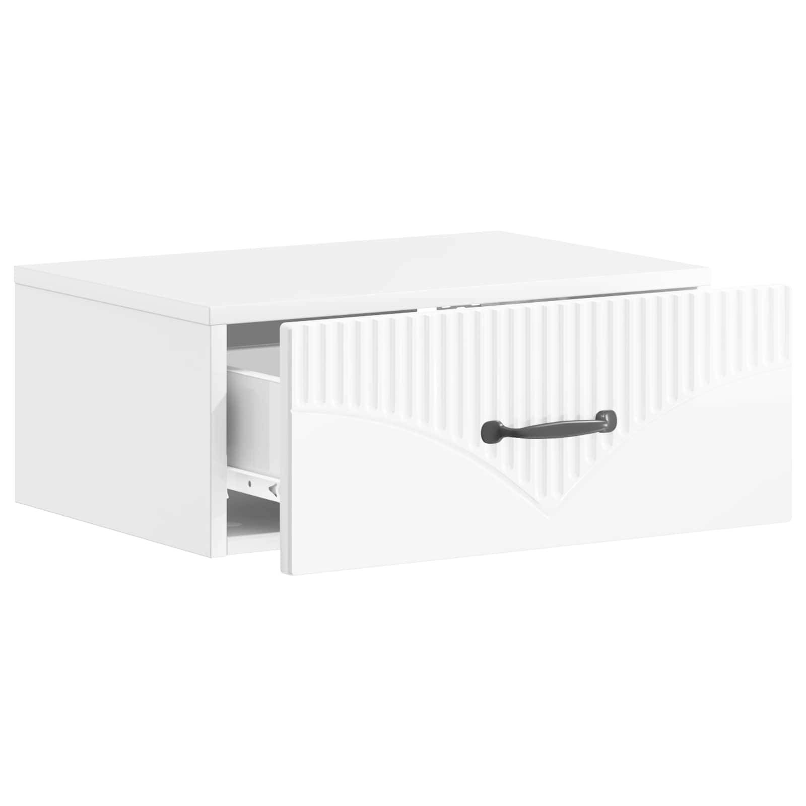 vidaXL Wandmontierter Nachttisch 2 pcs Hochglanz Weiß Holzwerkstoff