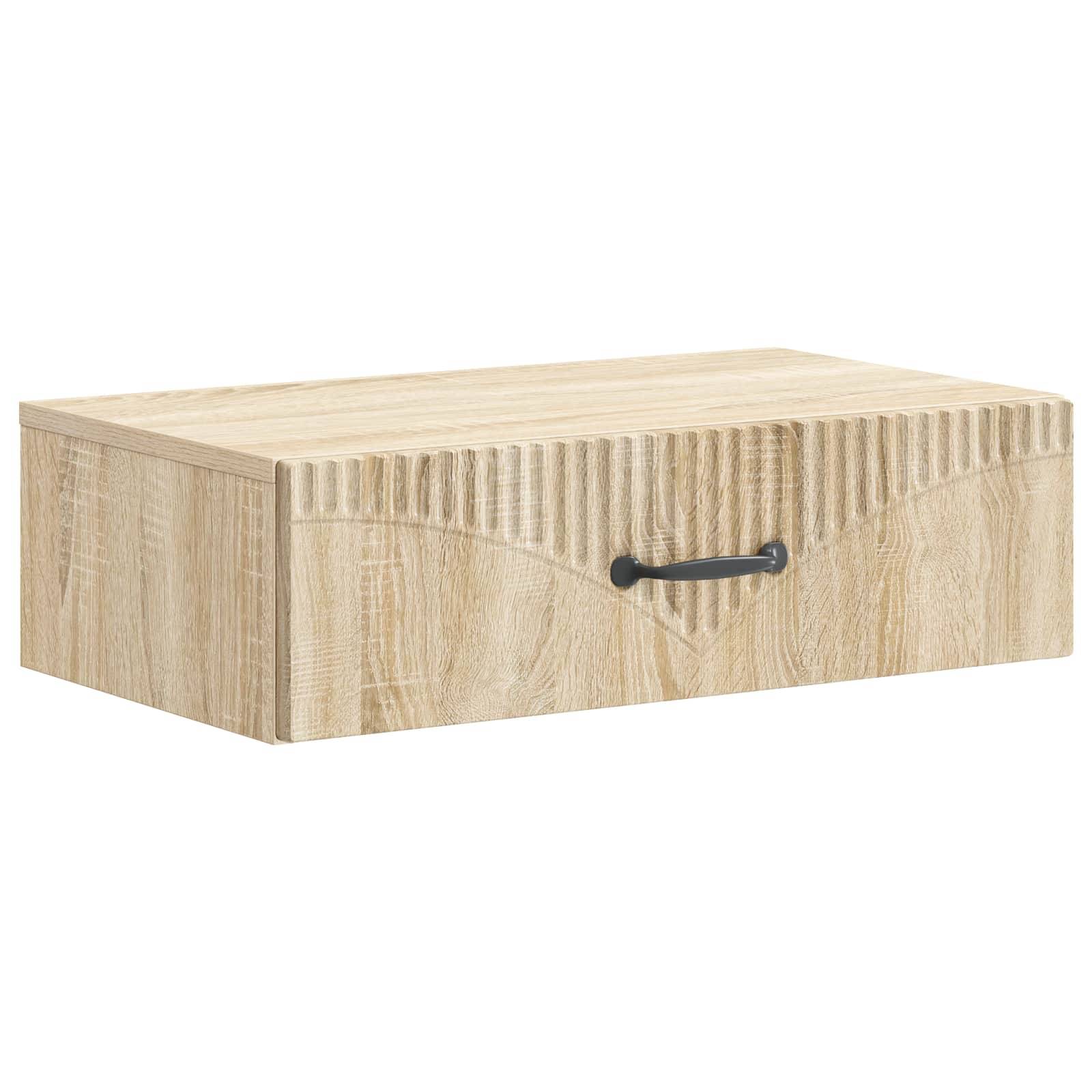 vidaXL Wandmontierter Beistelltisch Sonoma-Eiche 59 x 34,5 x 17 cm