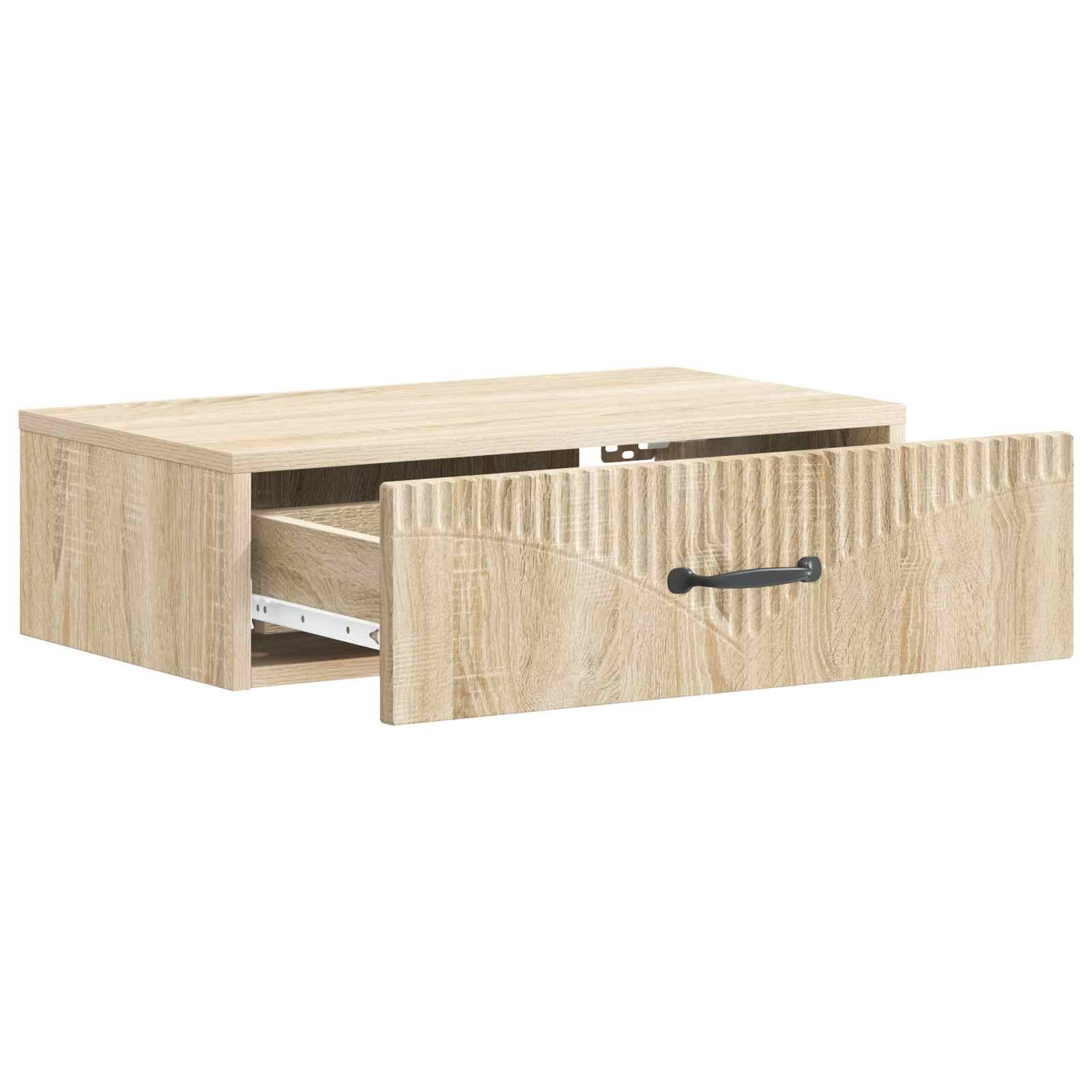 vidaXL Wandmontierter Beistelltisch Sonoma-Eiche 59 x 34,5 x 17 cm
